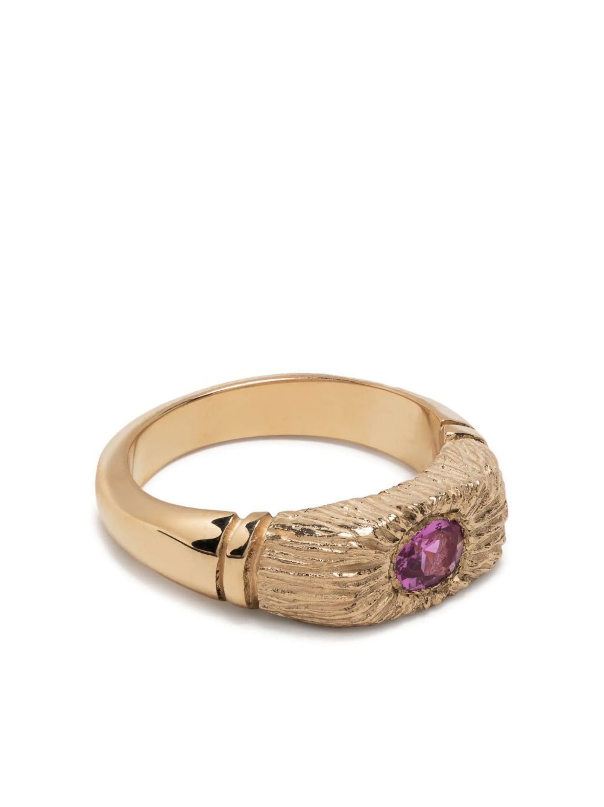 9kt yellow gold Hand Me Down sapphire signet ring