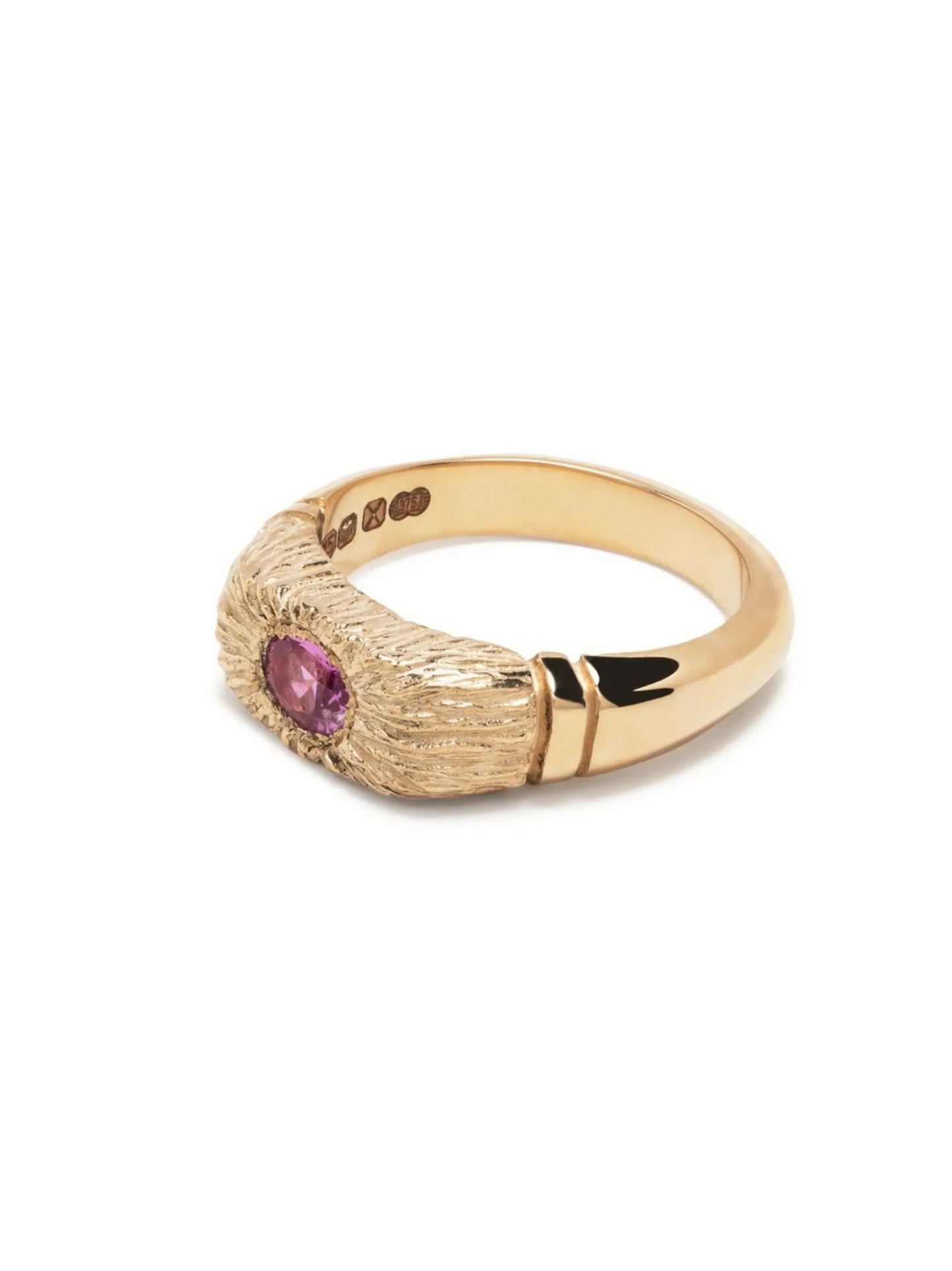 9kt yellow gold Hand Me Down sapphire signet ring
