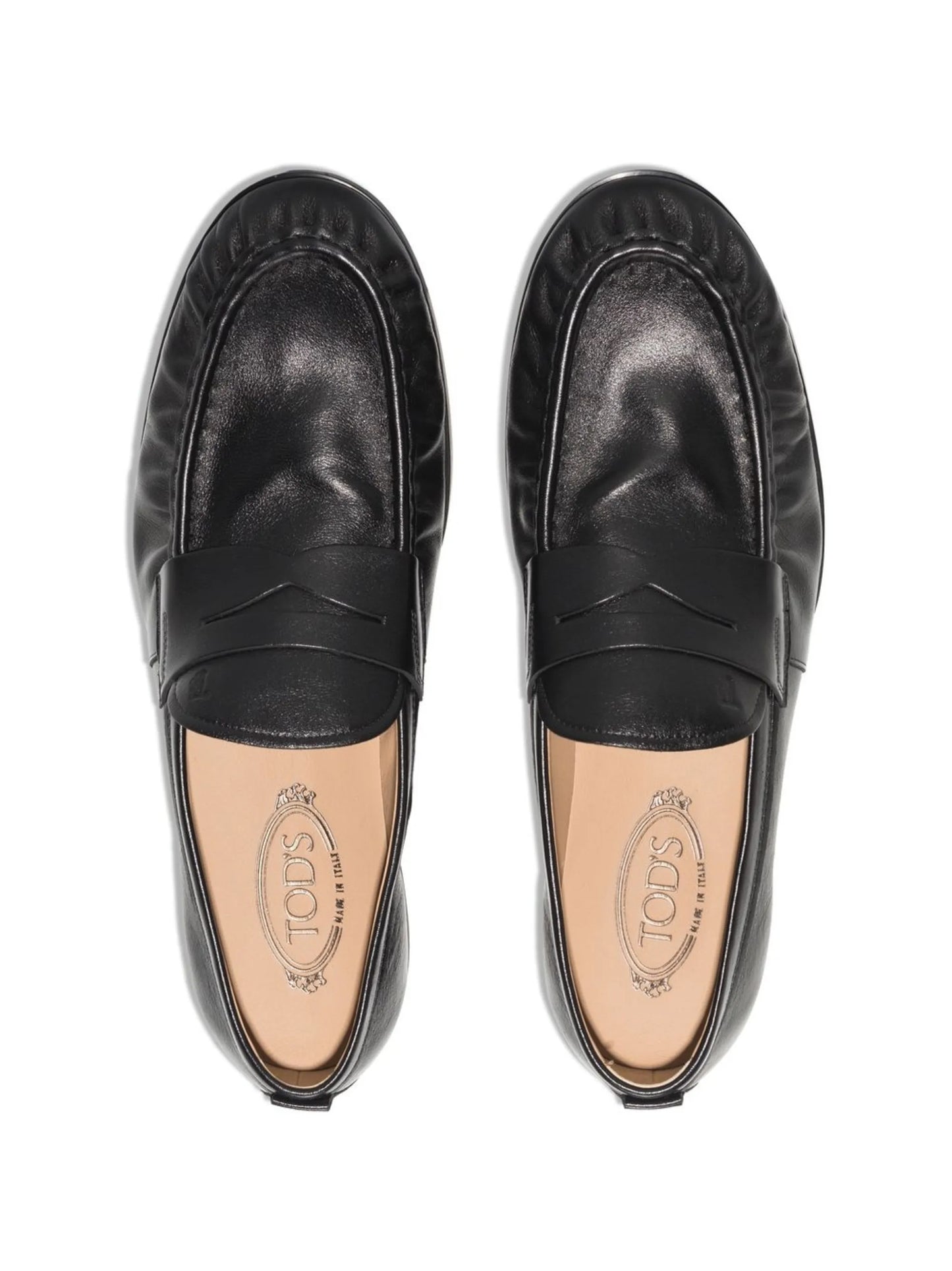 debossed-logo penny loafers