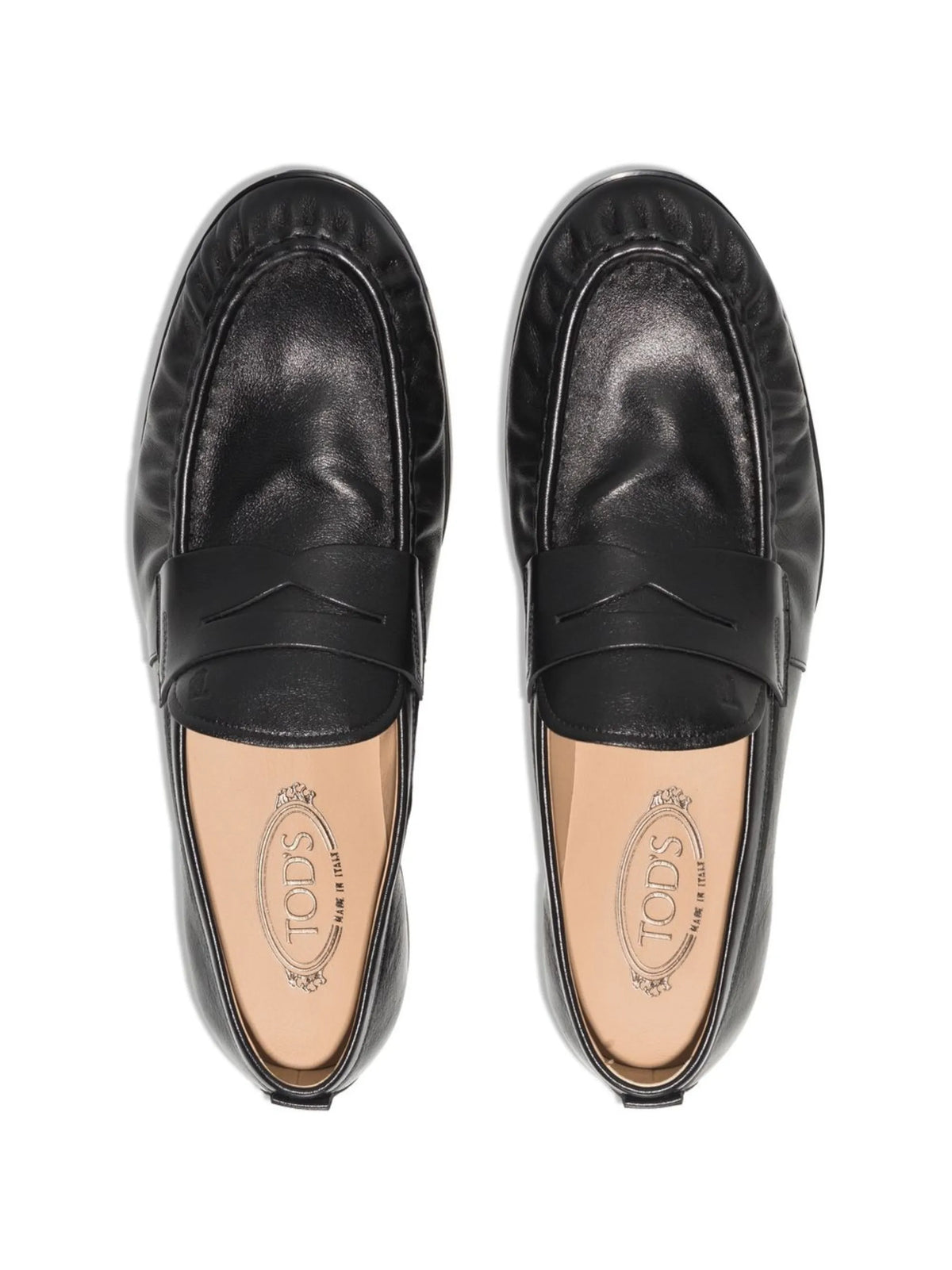 debossed-logo penny loafers