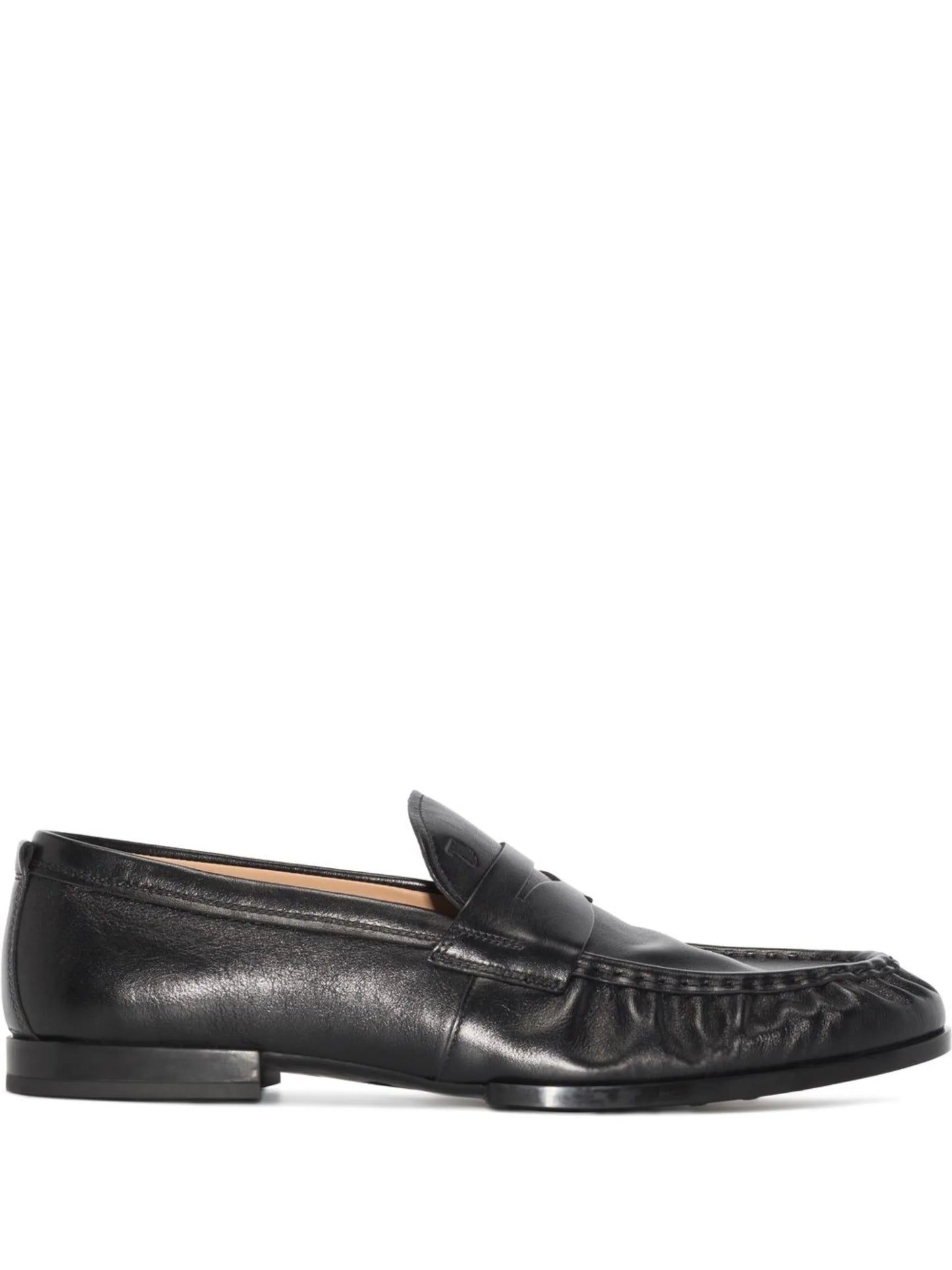 debossed-logo penny loafers