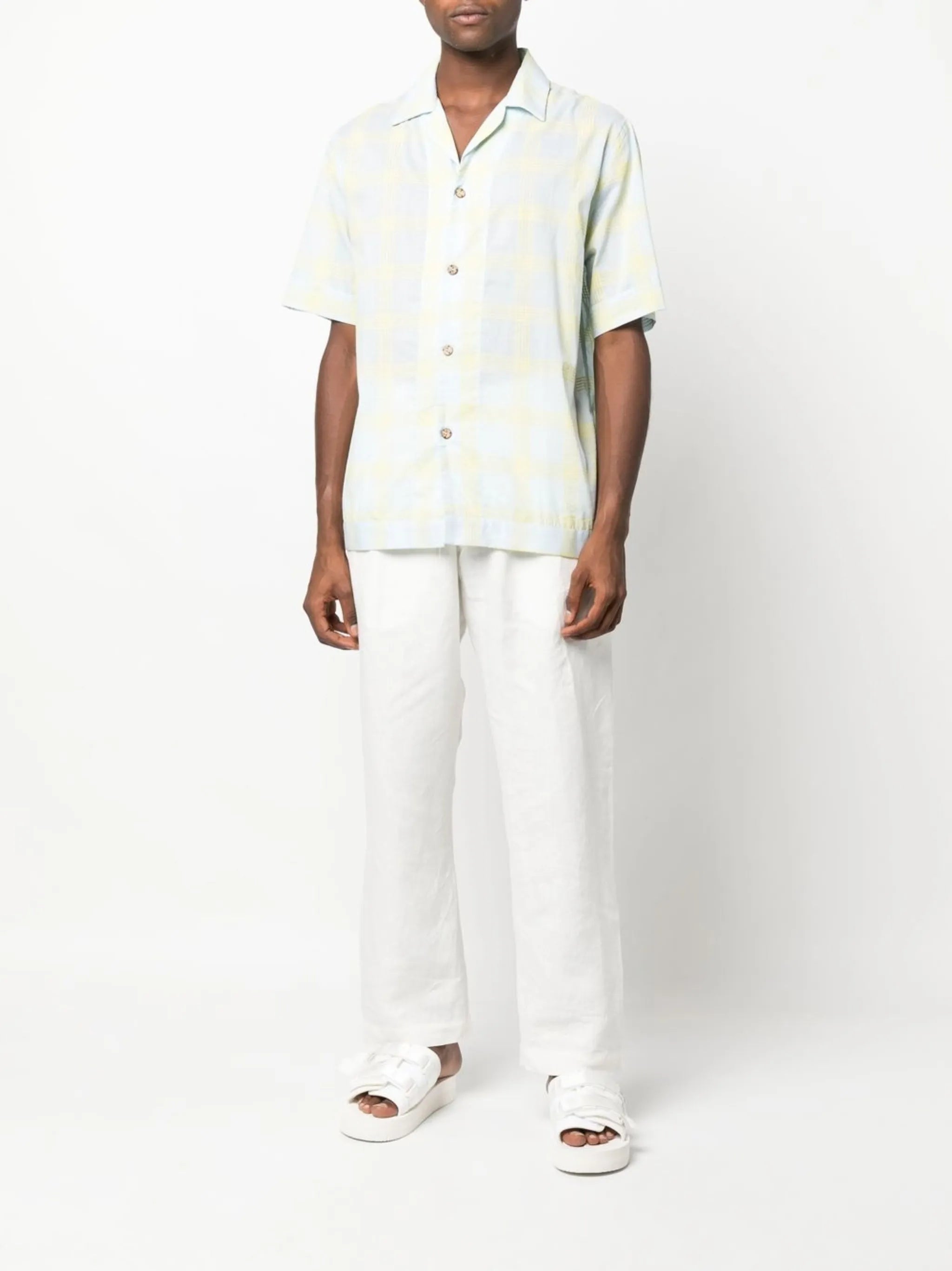 check-pattern short-sleeve shirt