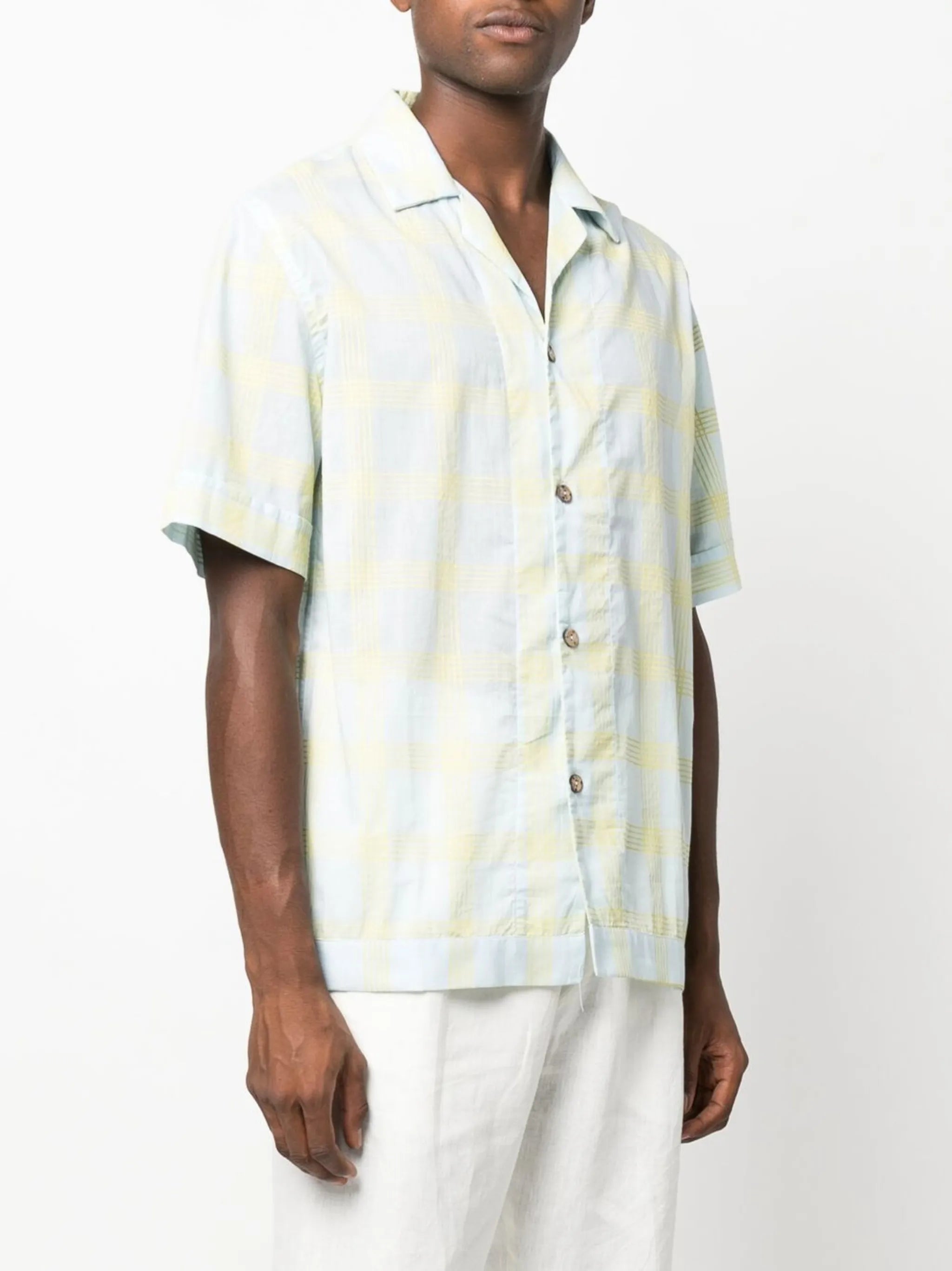 check-pattern short-sleeve shirt
