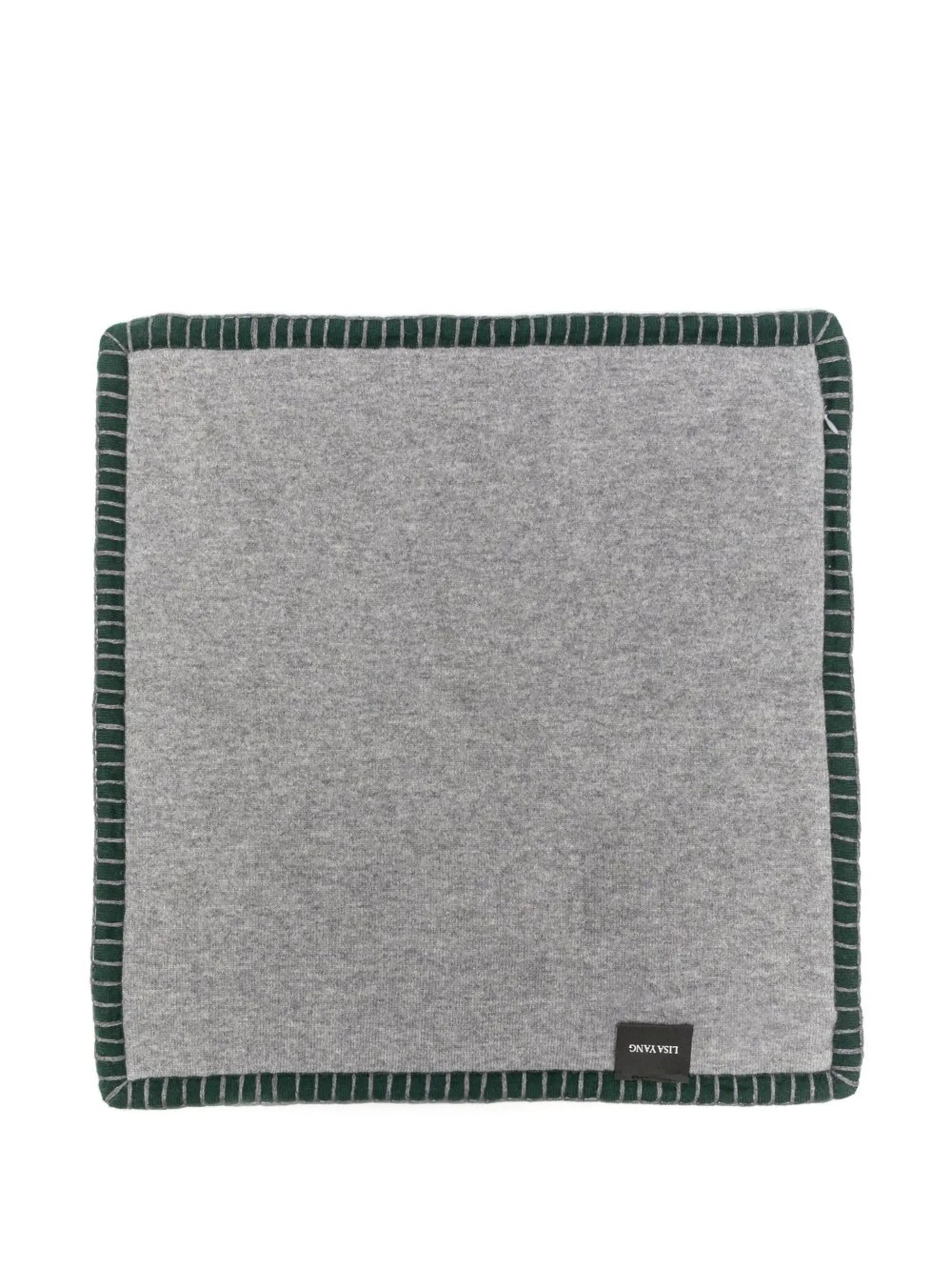 stitched-edge cashmere cushion cover