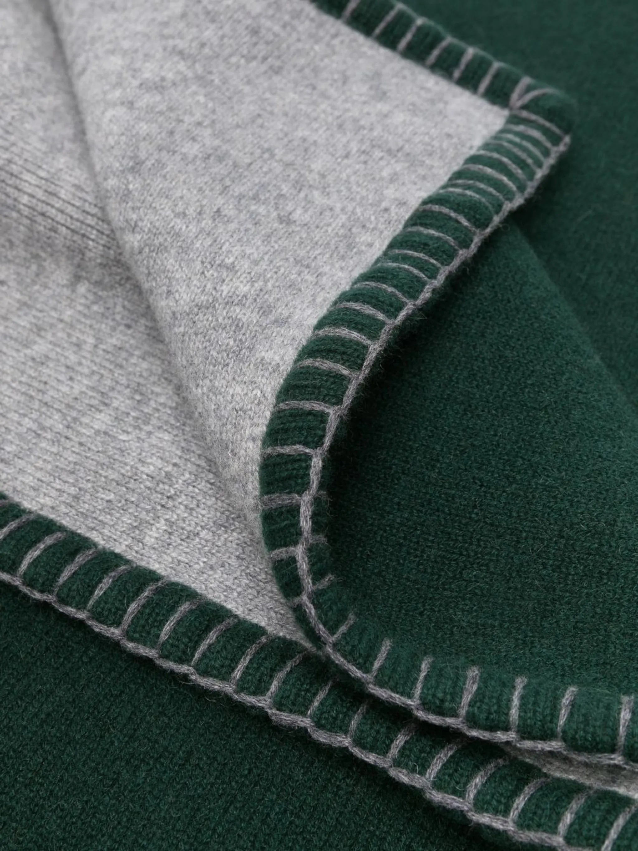stitched-edge cashmere blanket