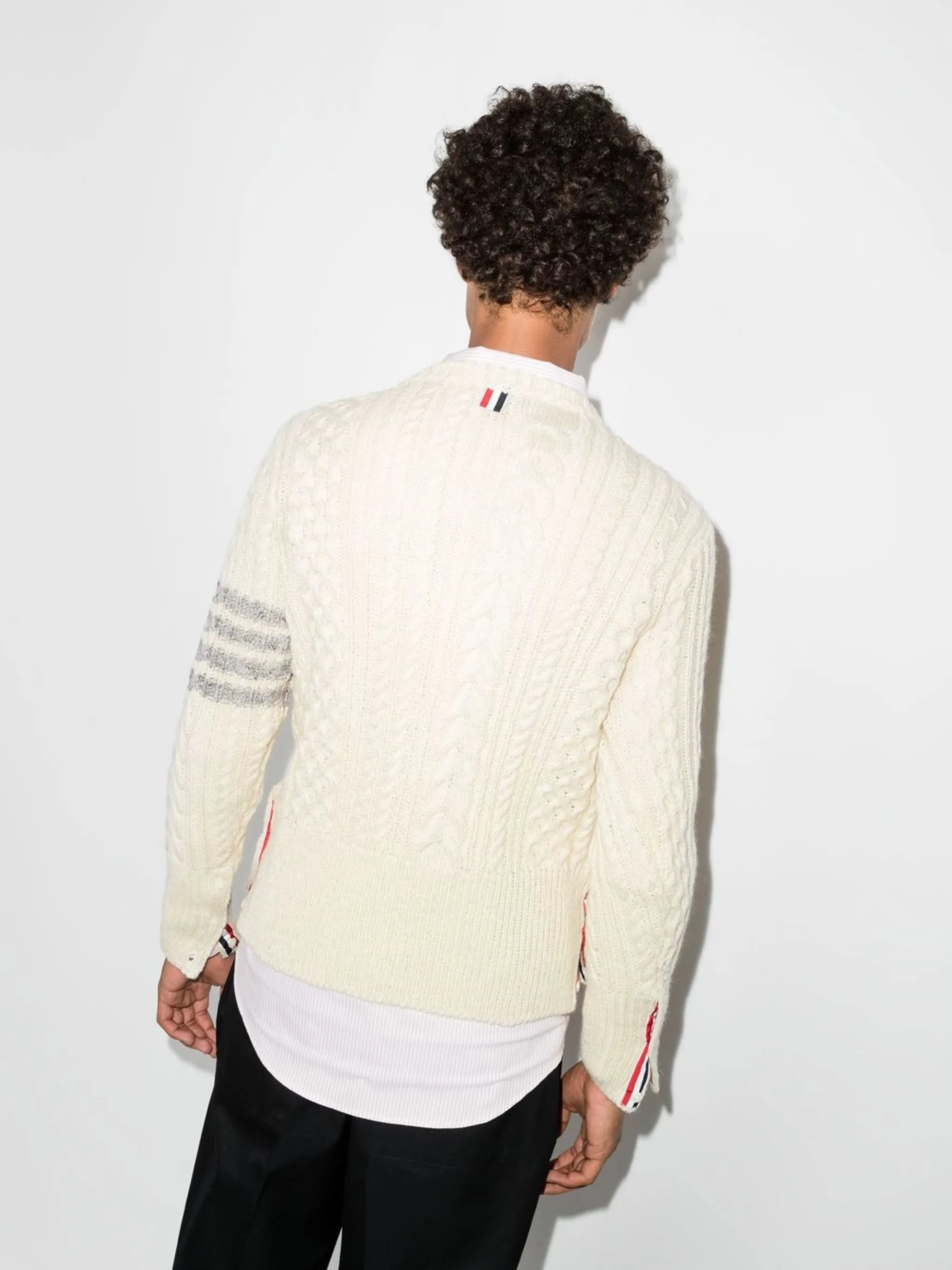 4-Bar cable-knit jumper