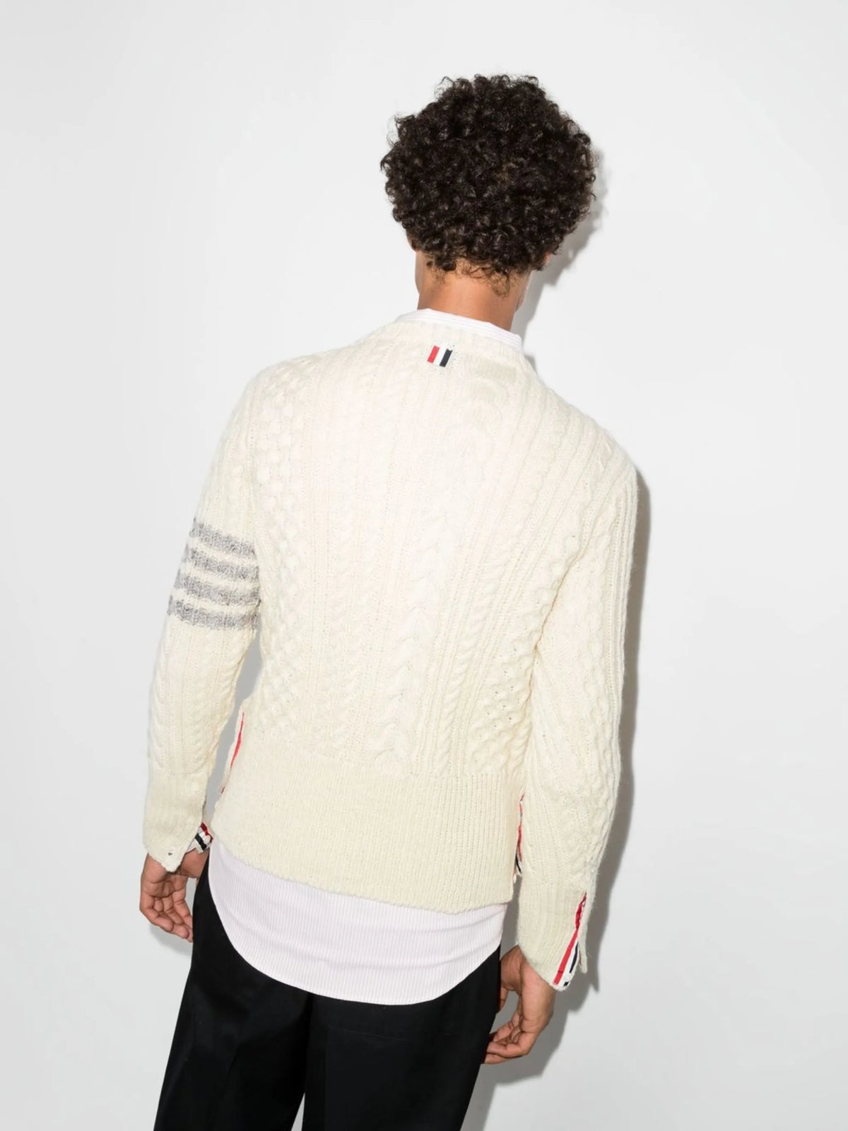 4-Bar cable-knit jumper