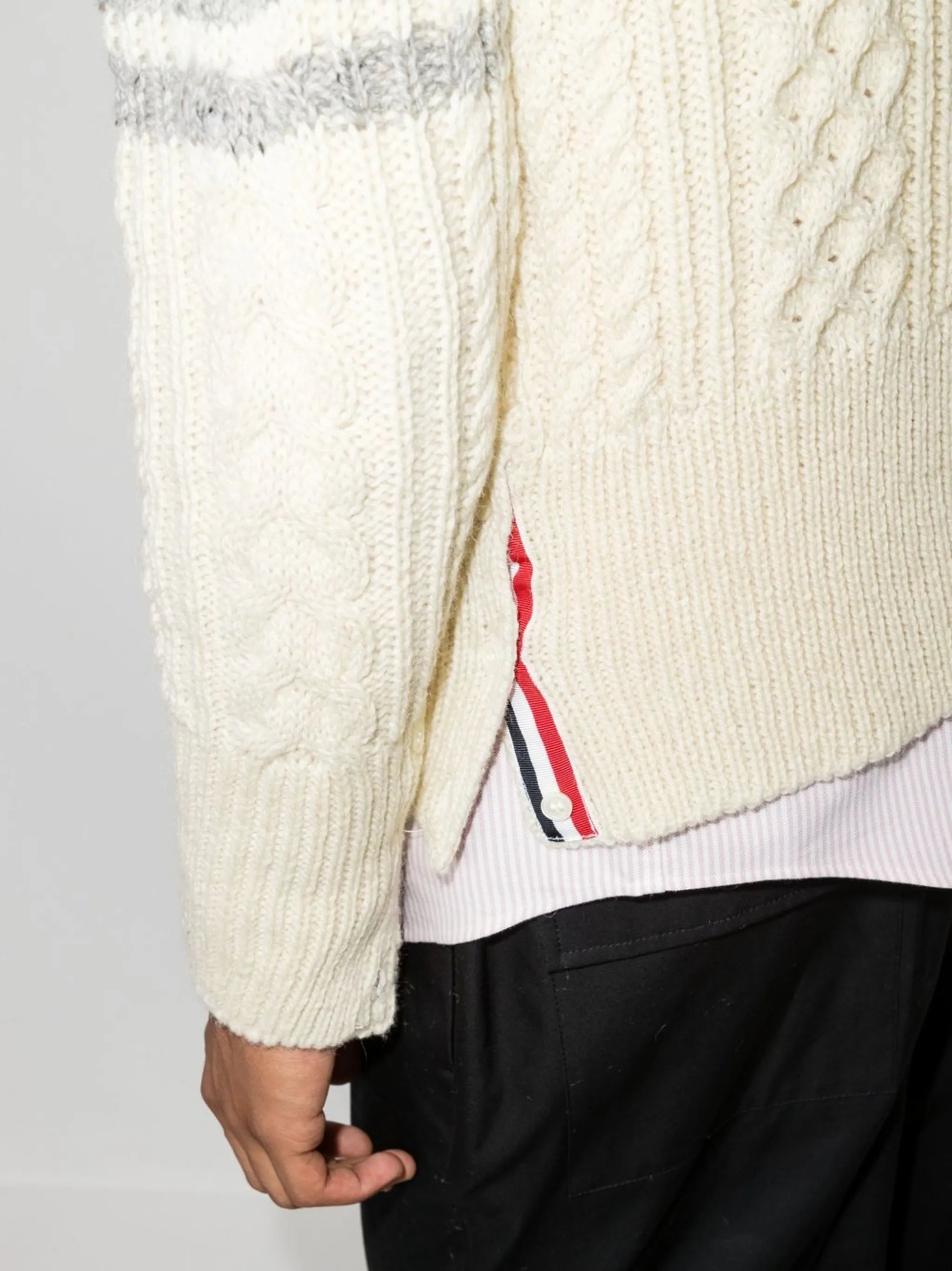 4-Bar cable-knit jumper