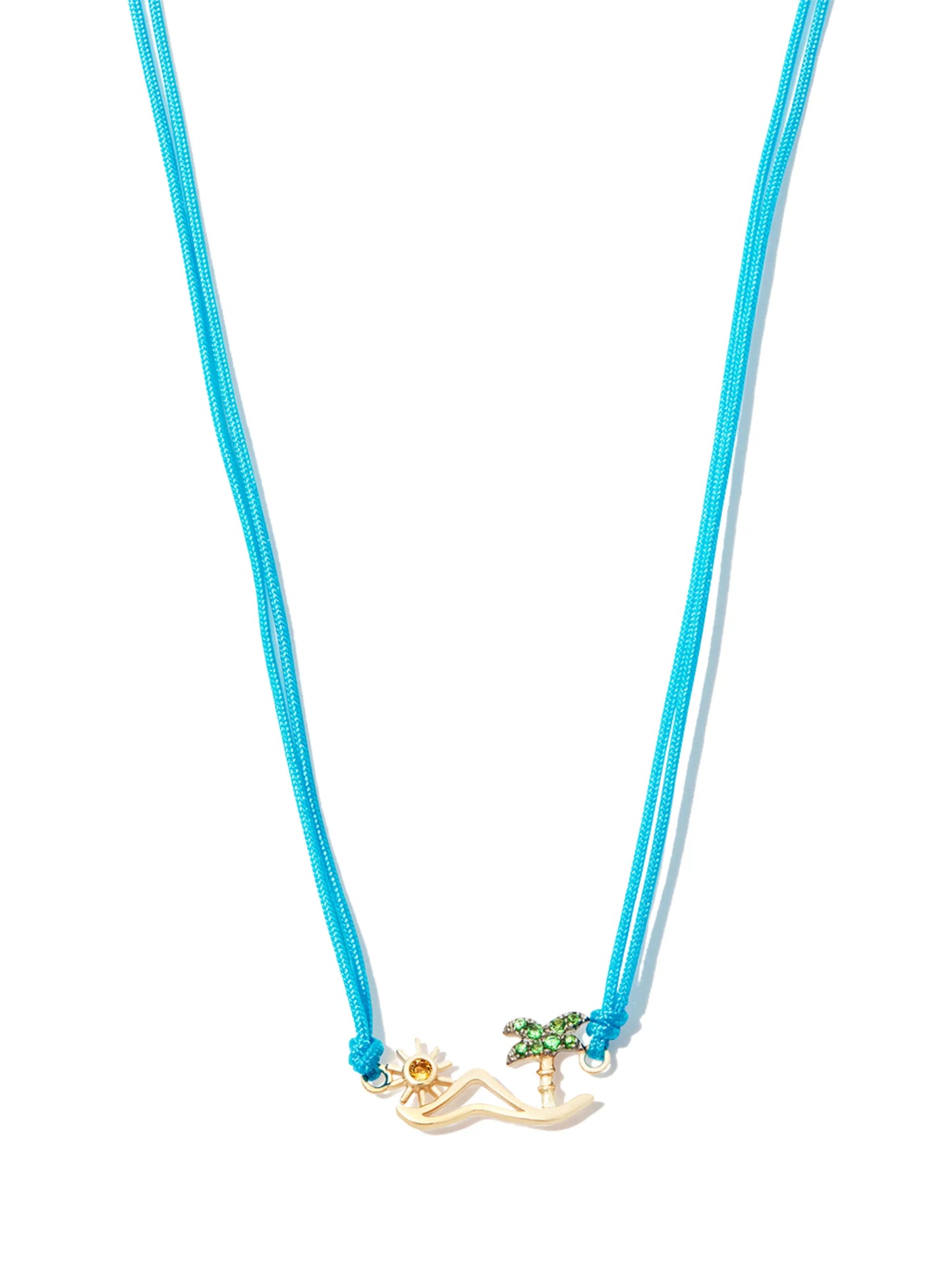 9kt yellow gold diamond island necklace