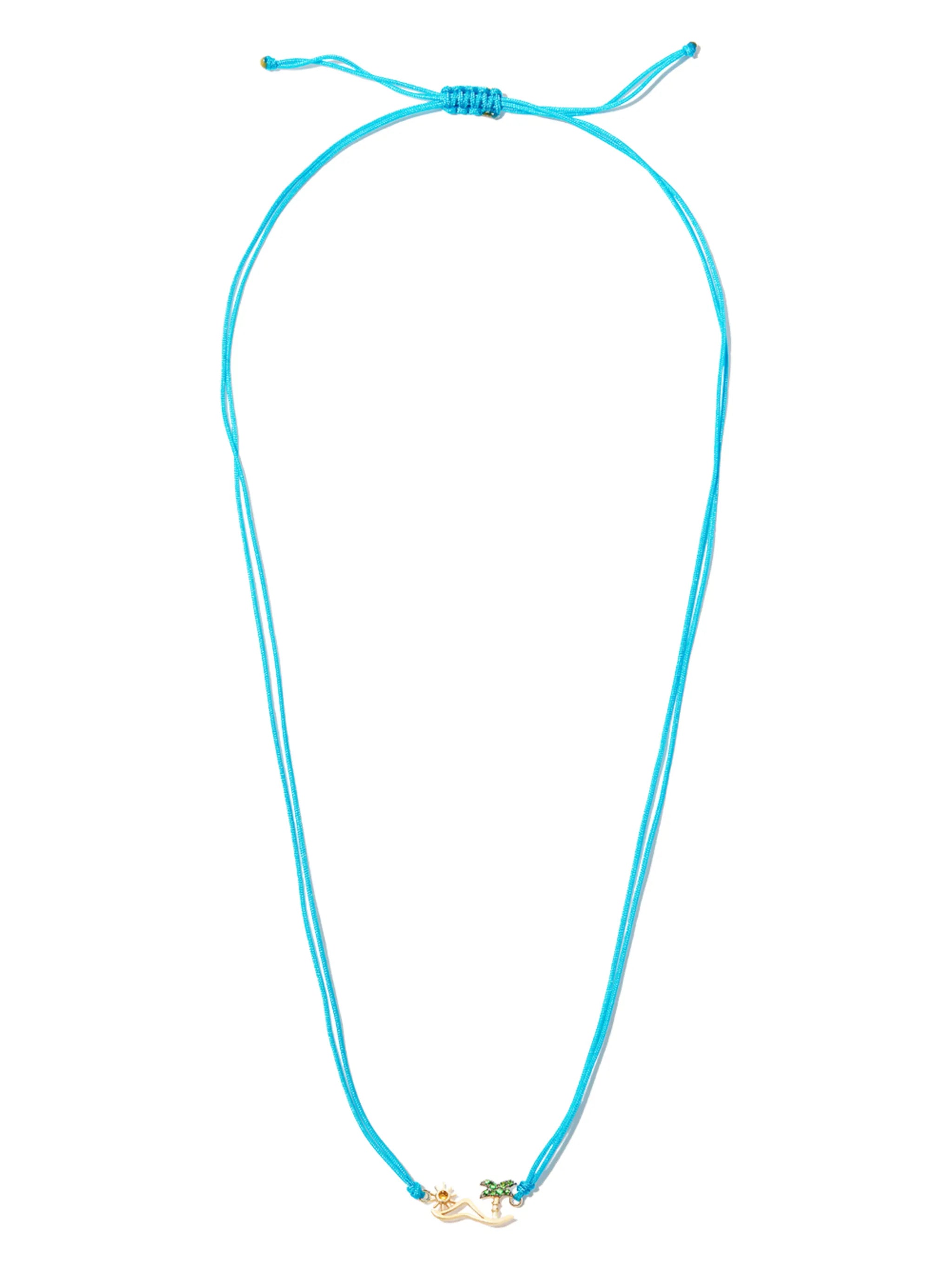 9kt yellow gold diamond island necklace