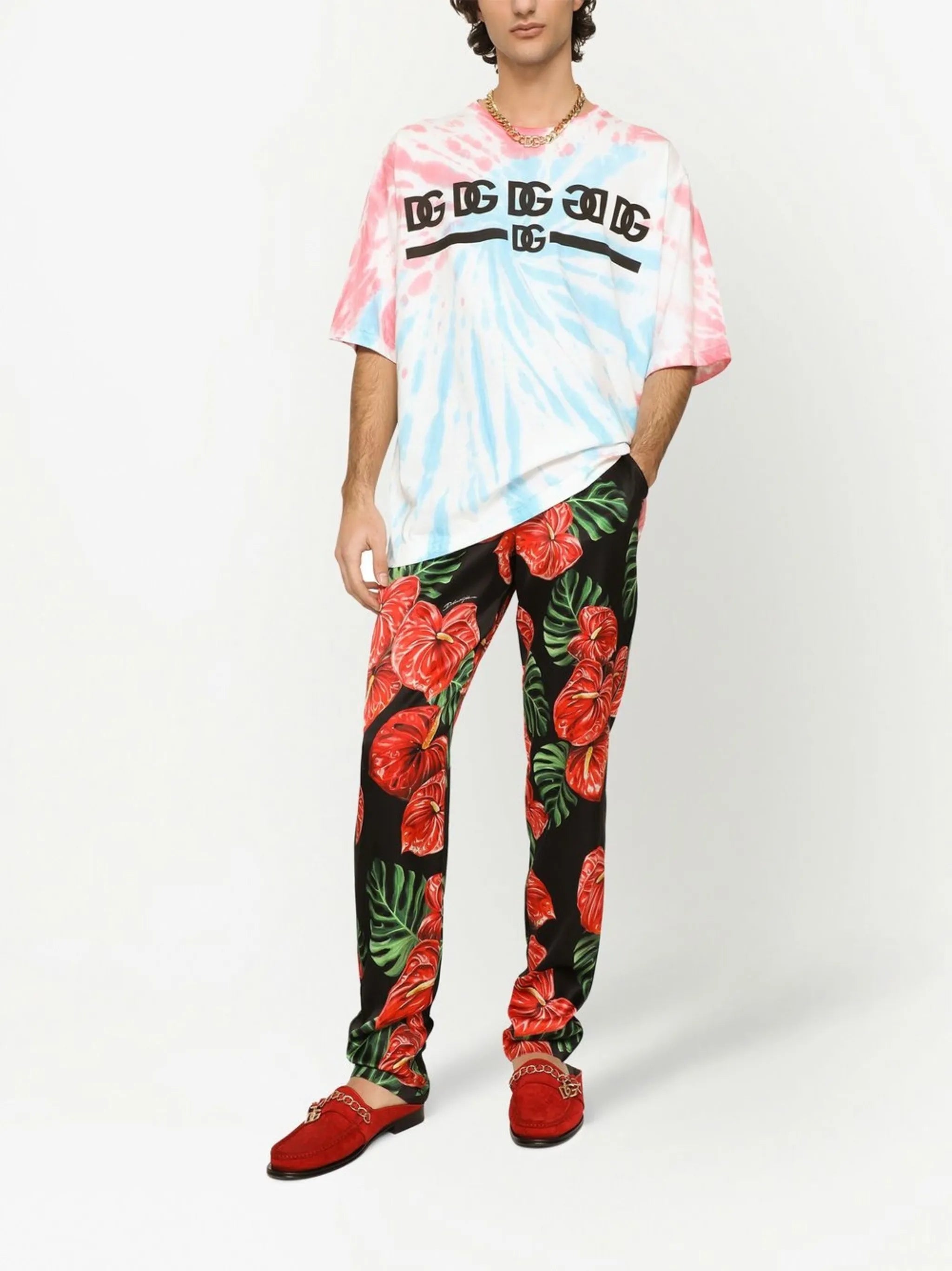 tie-dye print cotton T-shirt