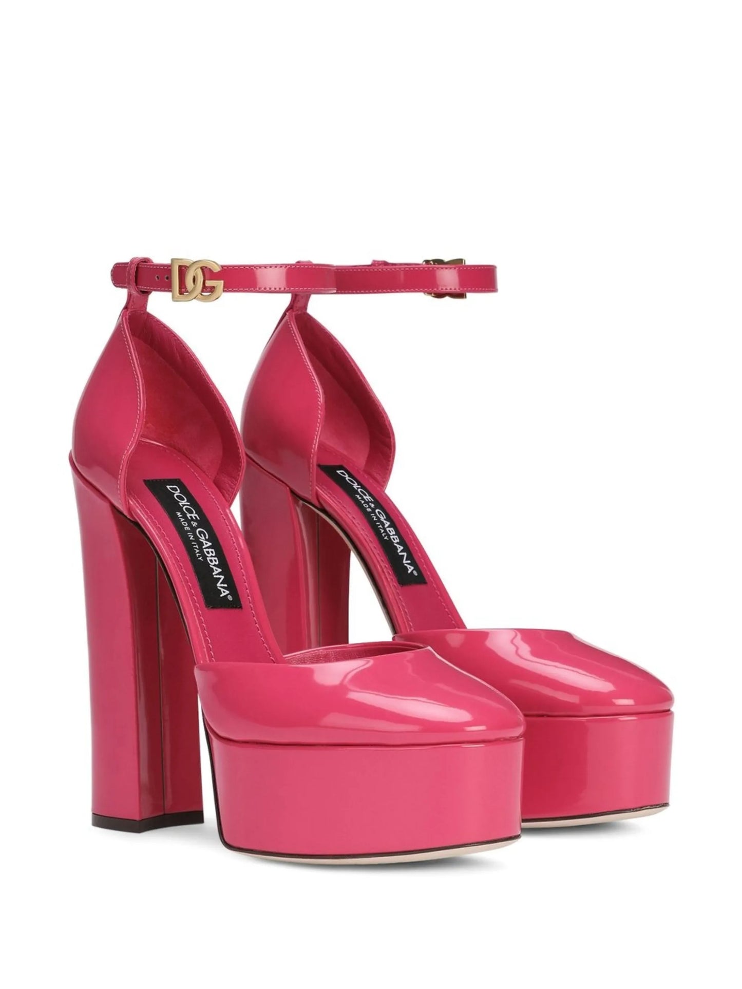 145mm patent-leather platform pumps