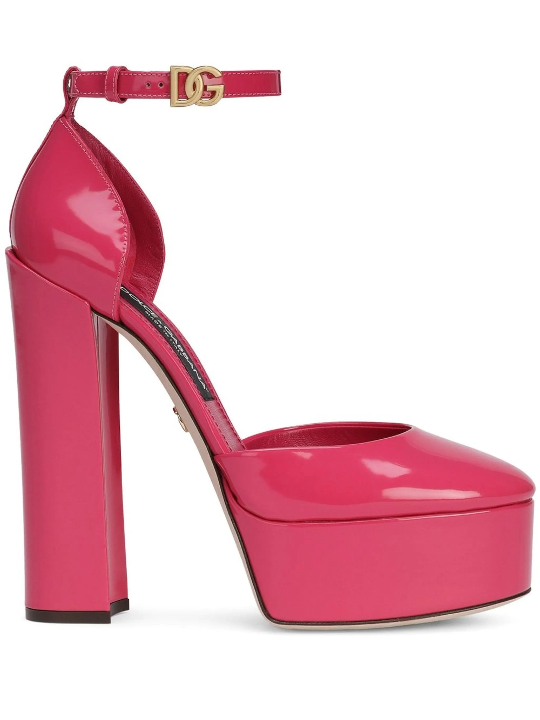 145mm patent-leather platform pumps