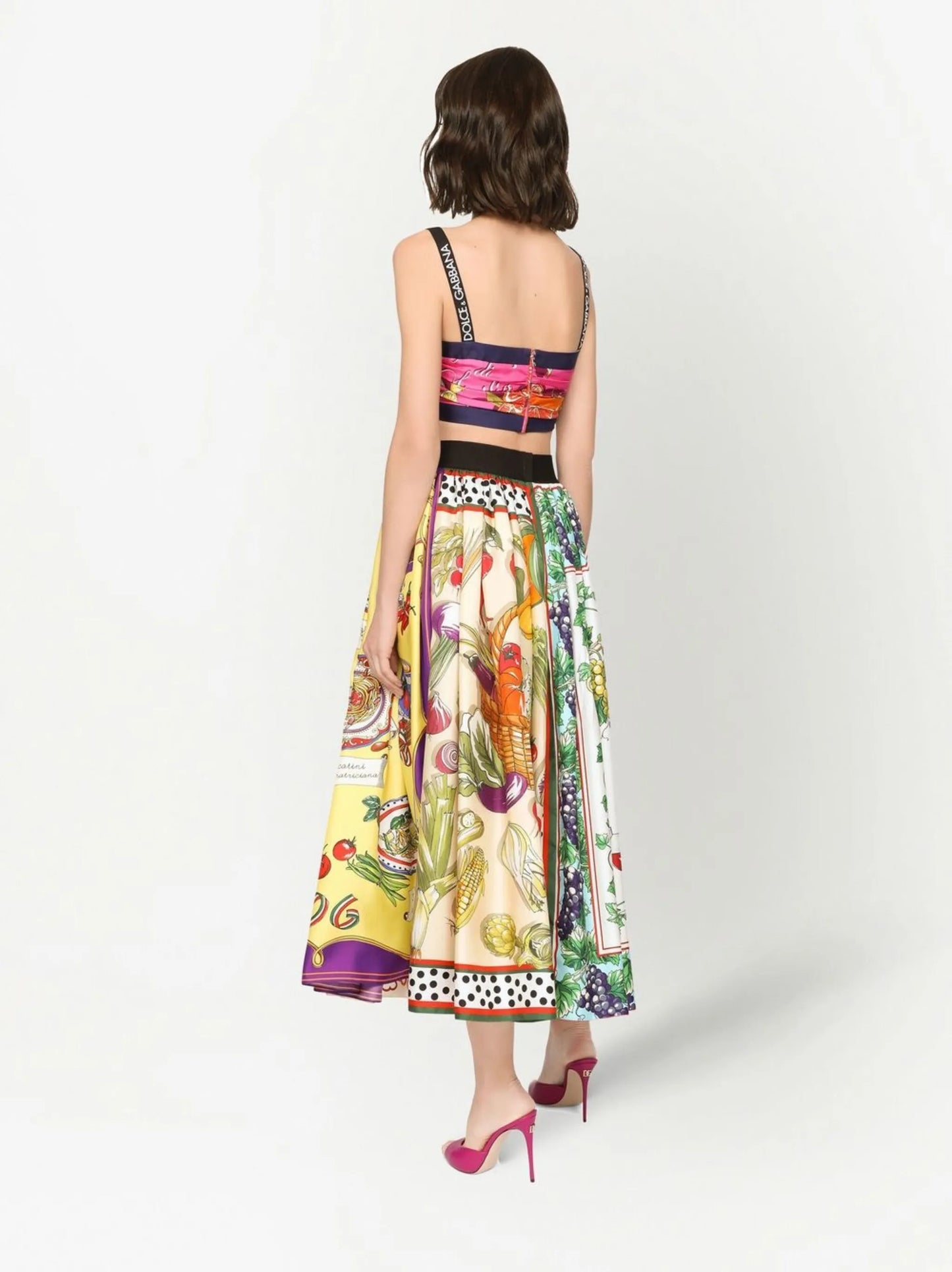 fruit-print silk top