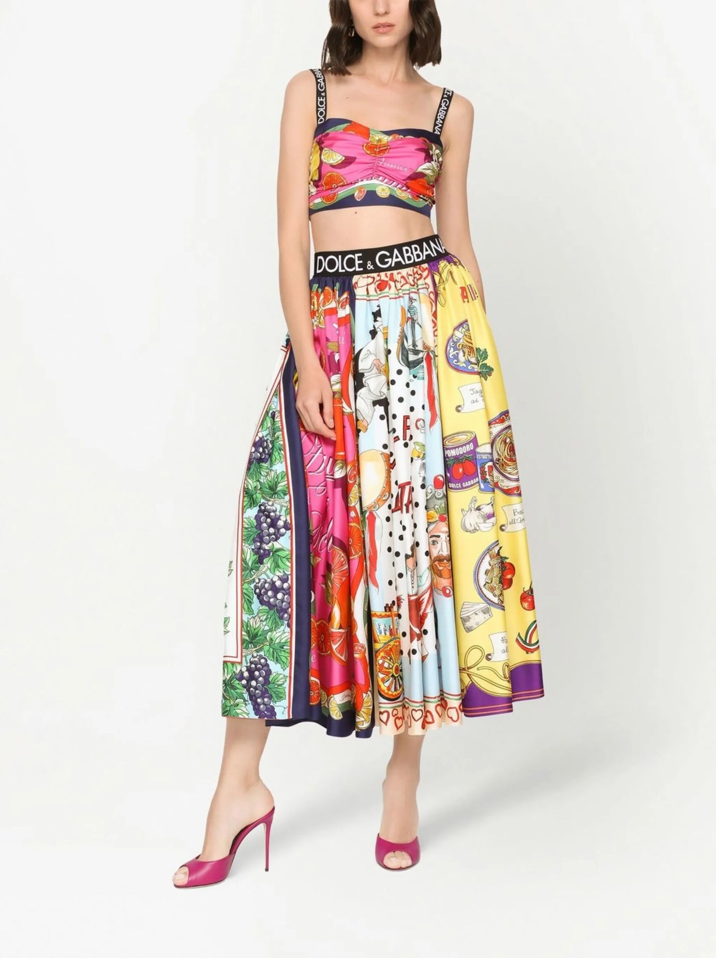 fruit-print silk top