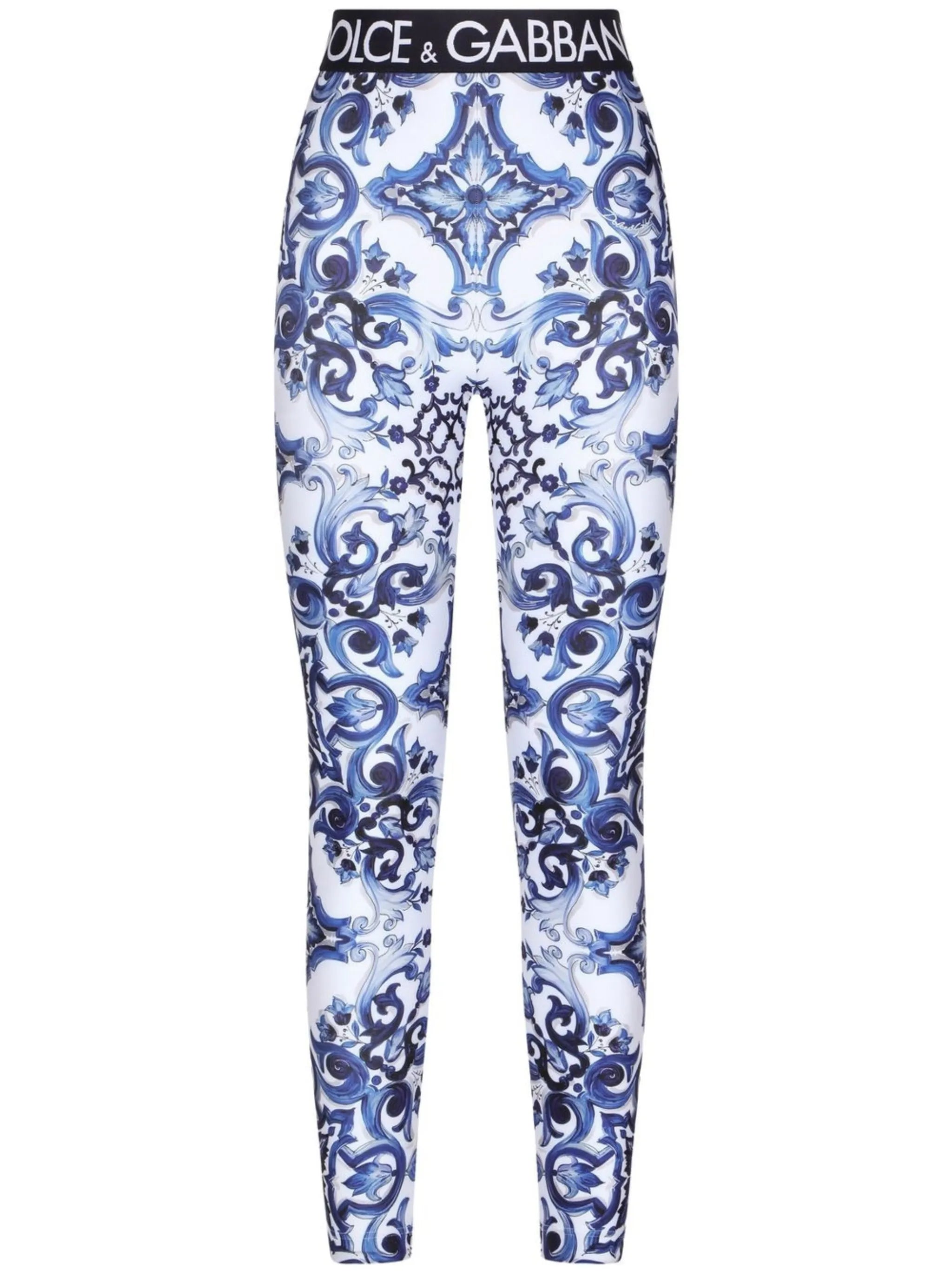 Majolica-print jersey leggings