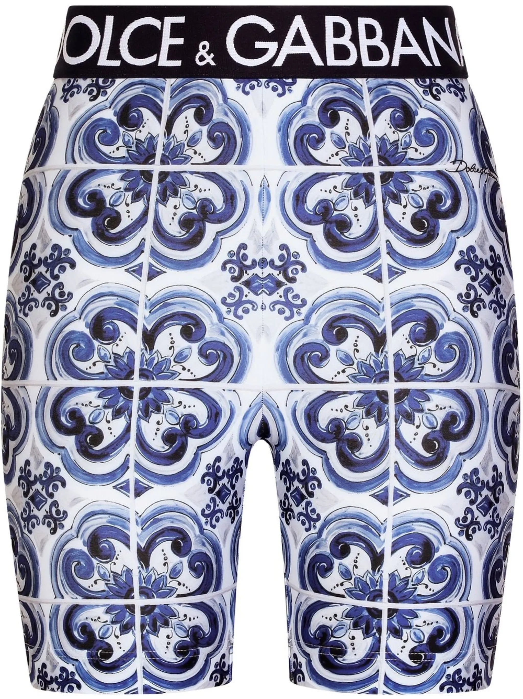 Majolica-print cycling shorts