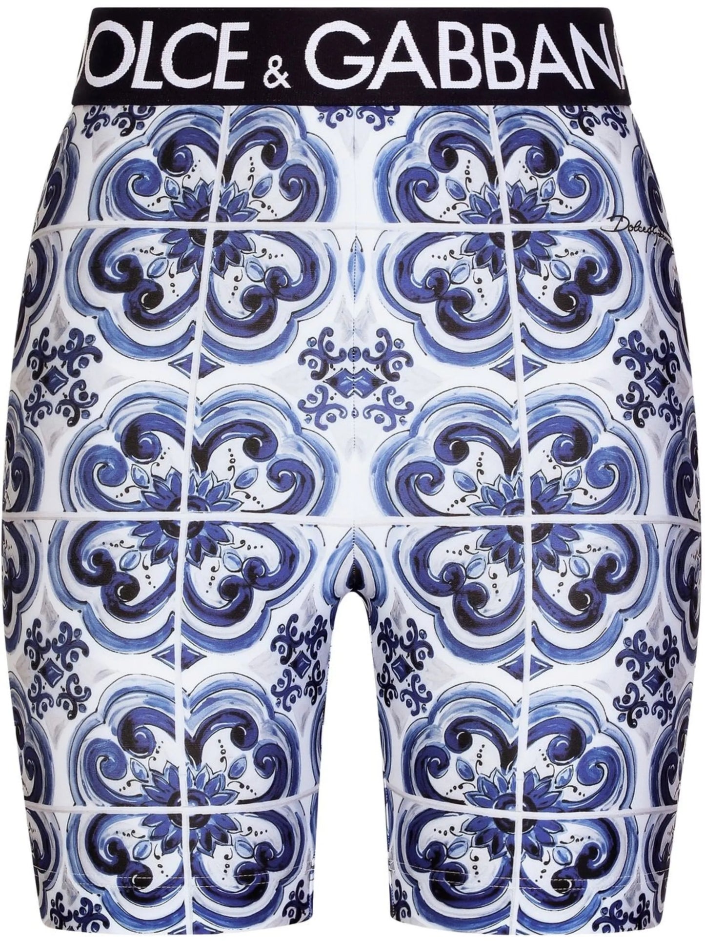 Majolica-print cycling shorts