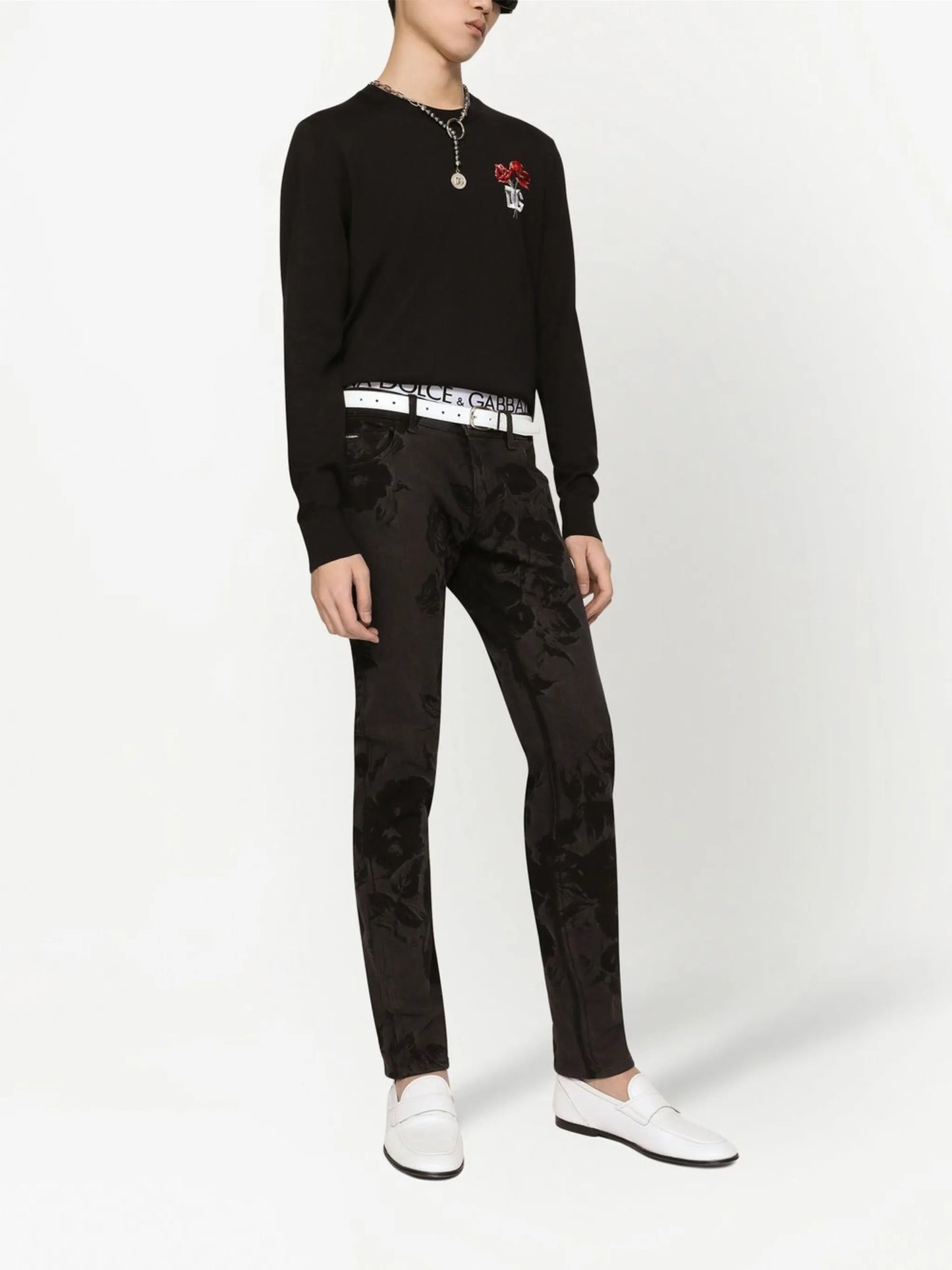 embroidered long-sleeve jumper