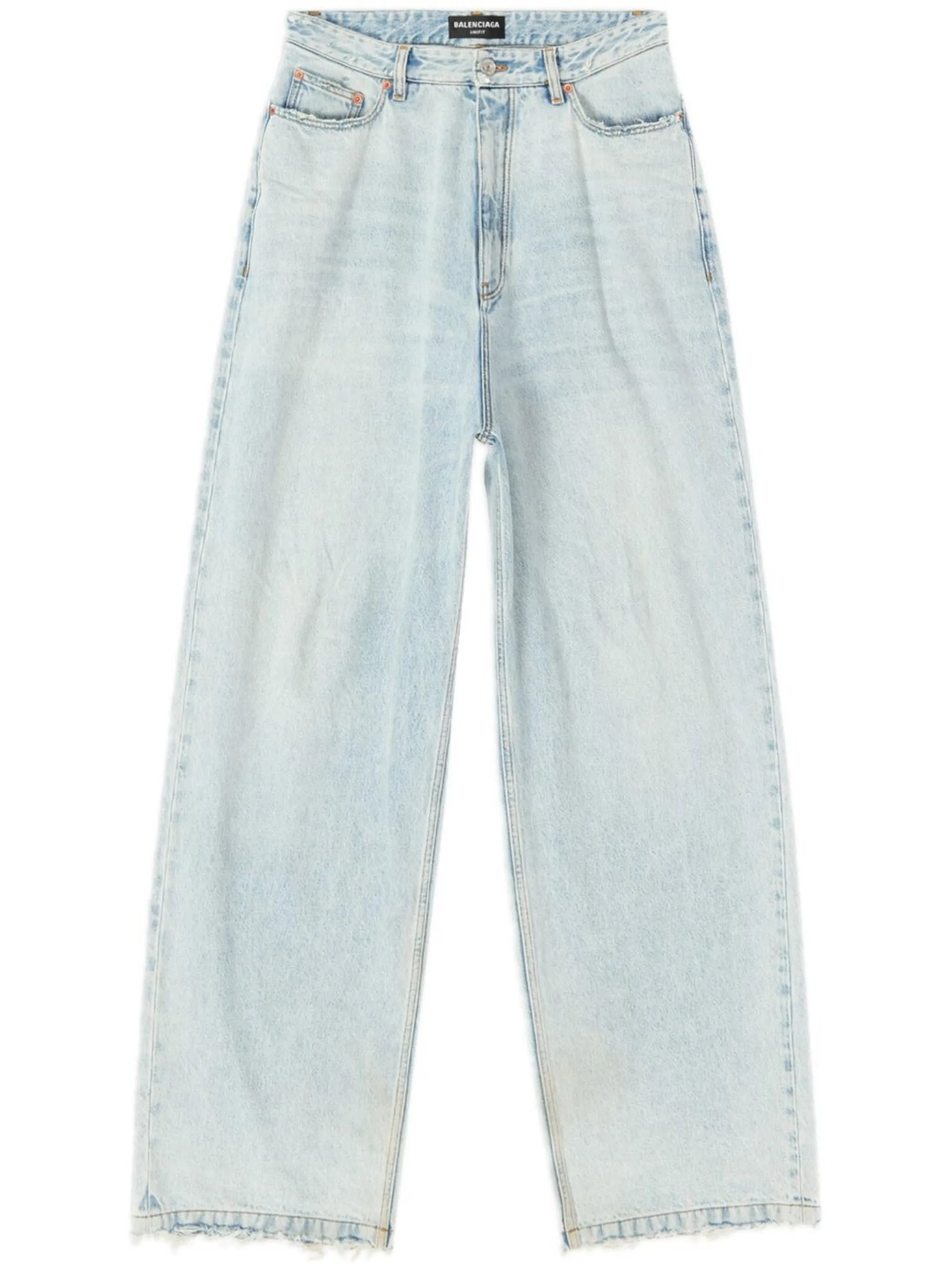 Pull-up wide-leg jeans