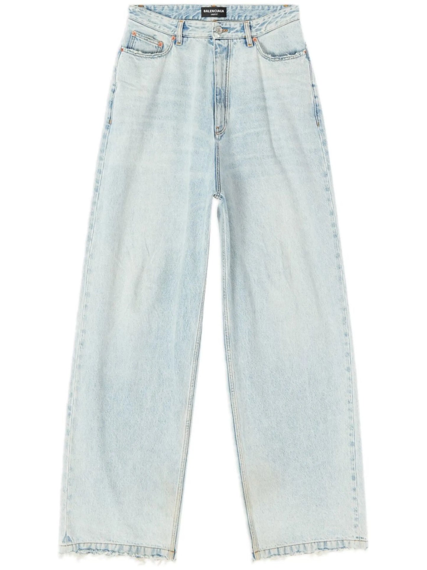 Pull-up wide-leg jeans