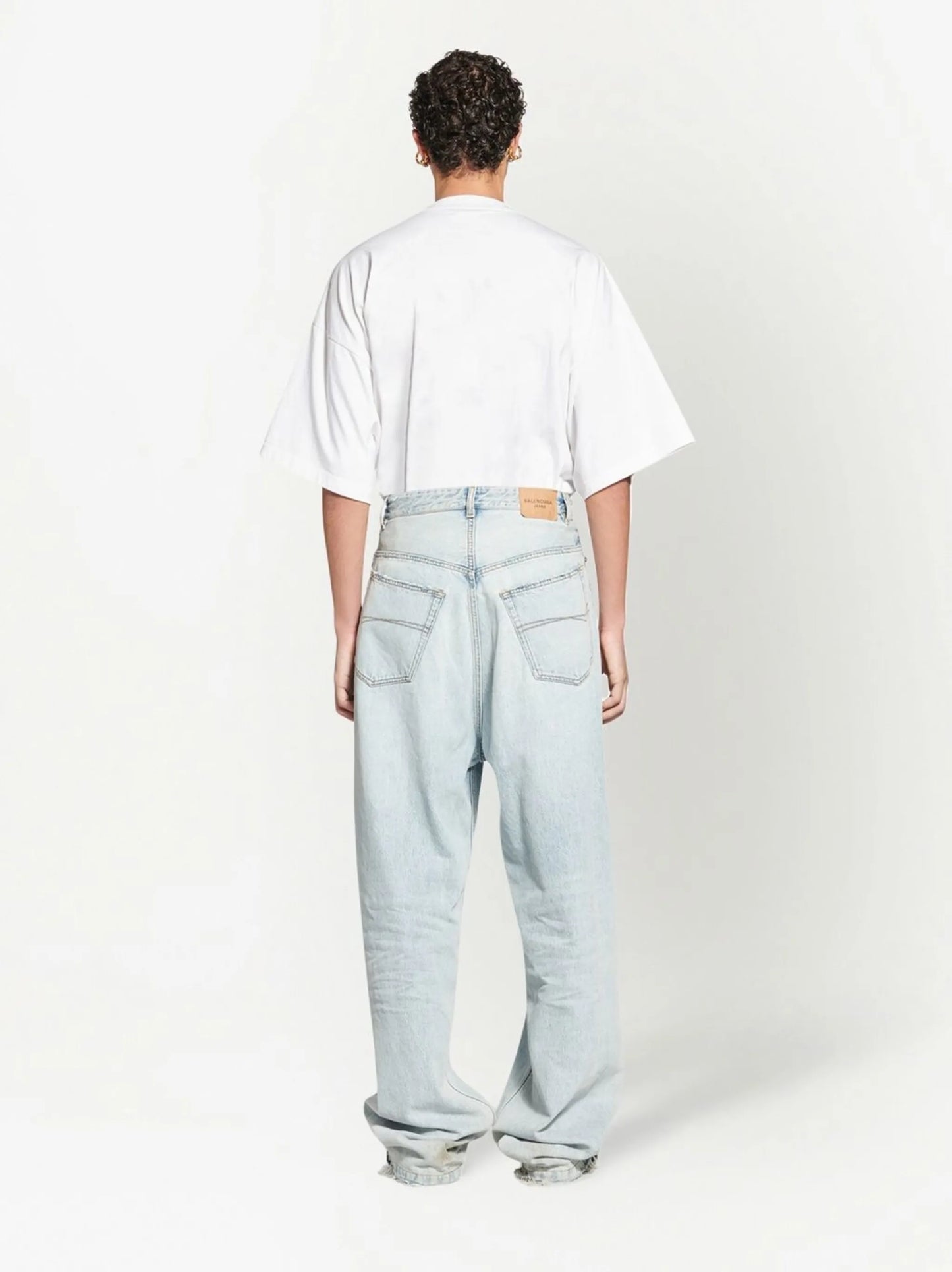 Pull-up wide-leg jeans