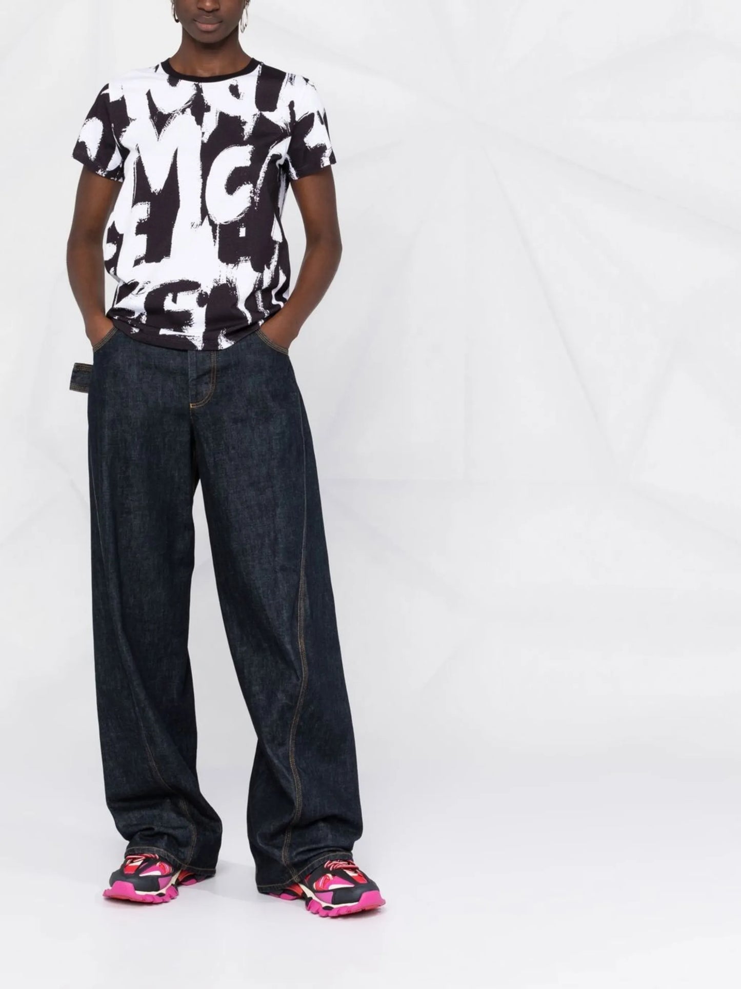 graffiti-print cotton T-shirt