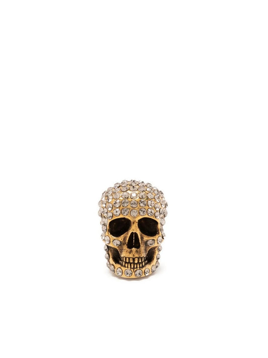 crystal-embellished skull earring