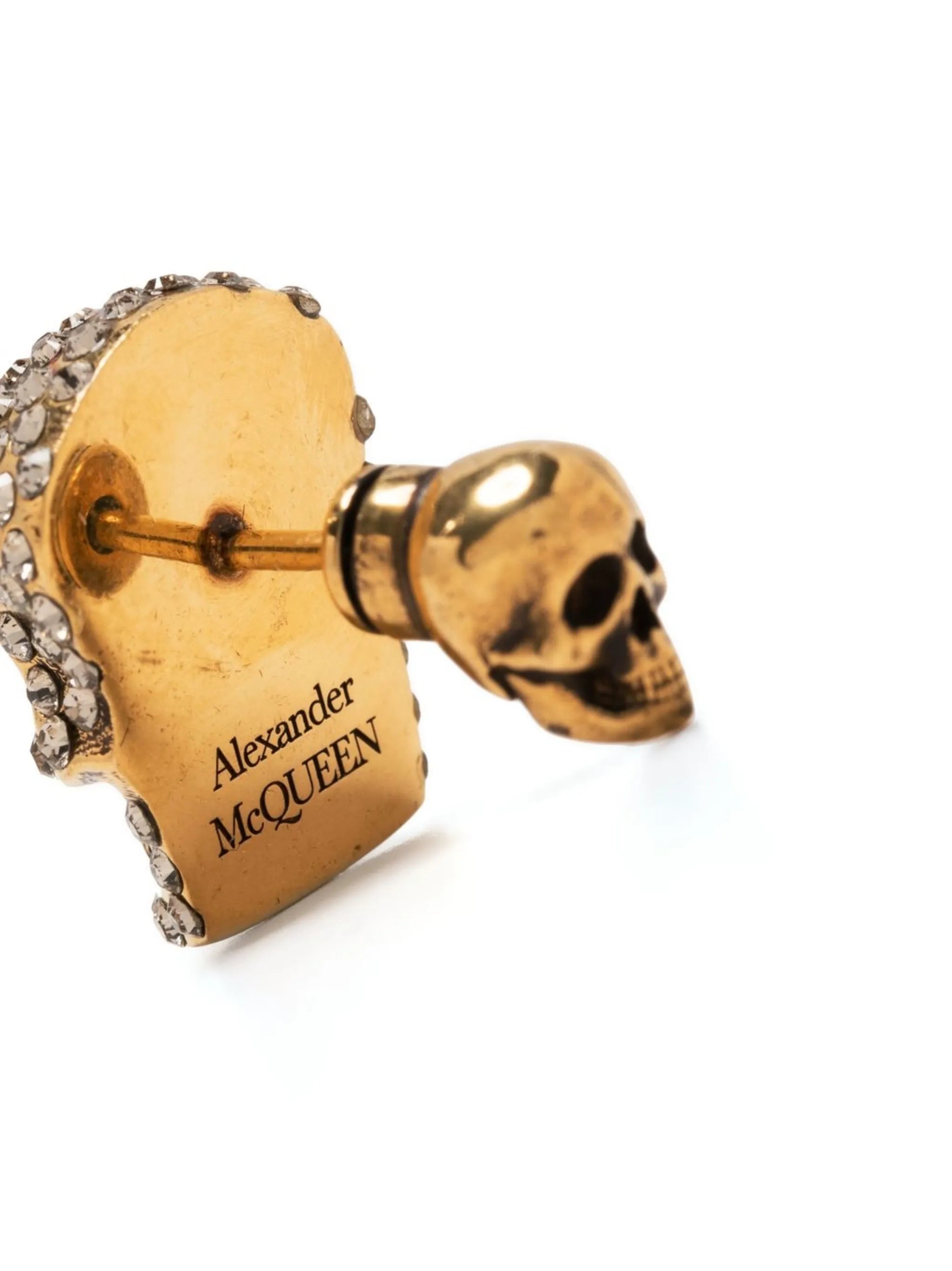 crystal-embellished skull earring