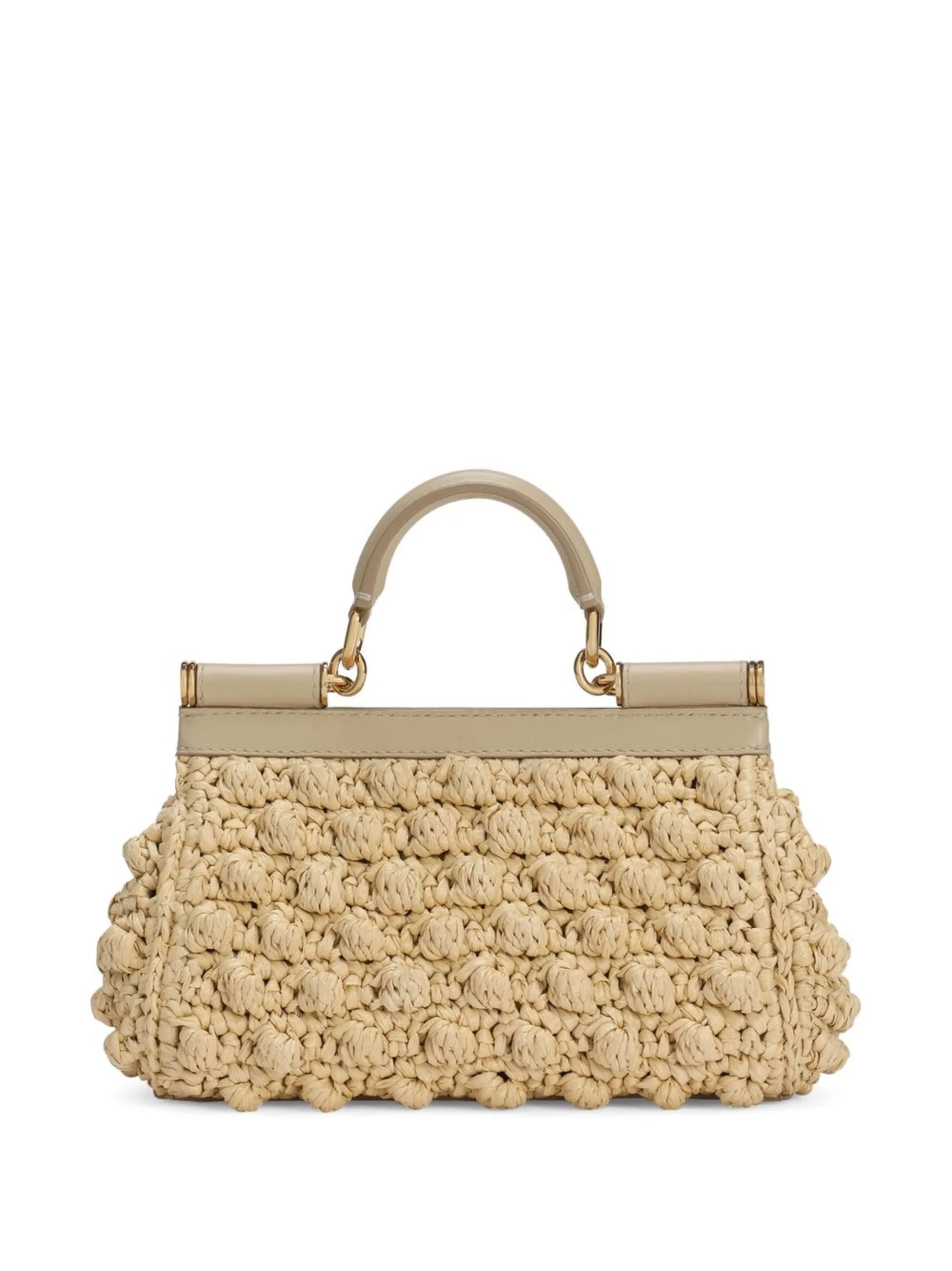 small Sicily raffia top-handle bag
