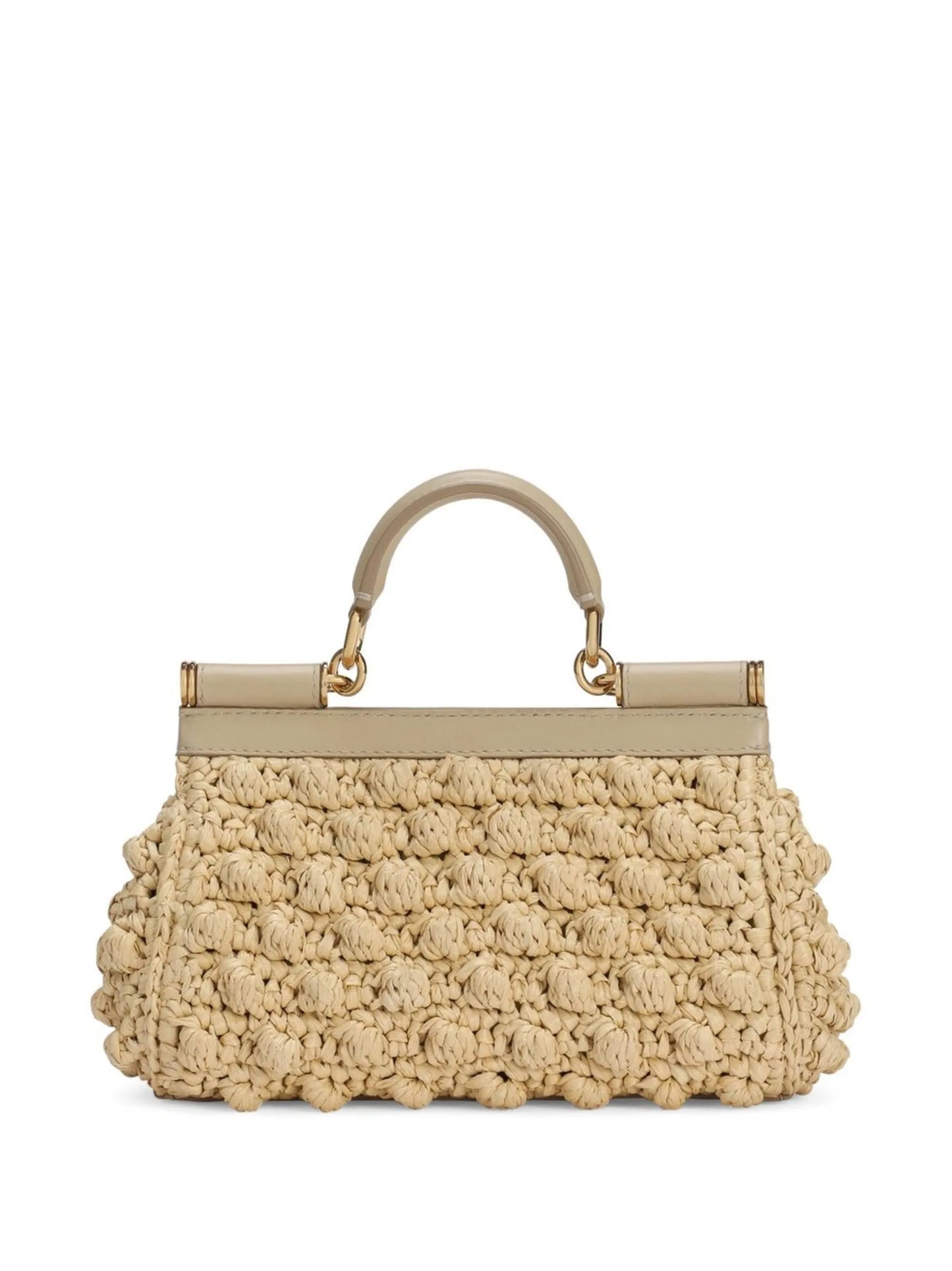 small Sicily raffia top-handle bag