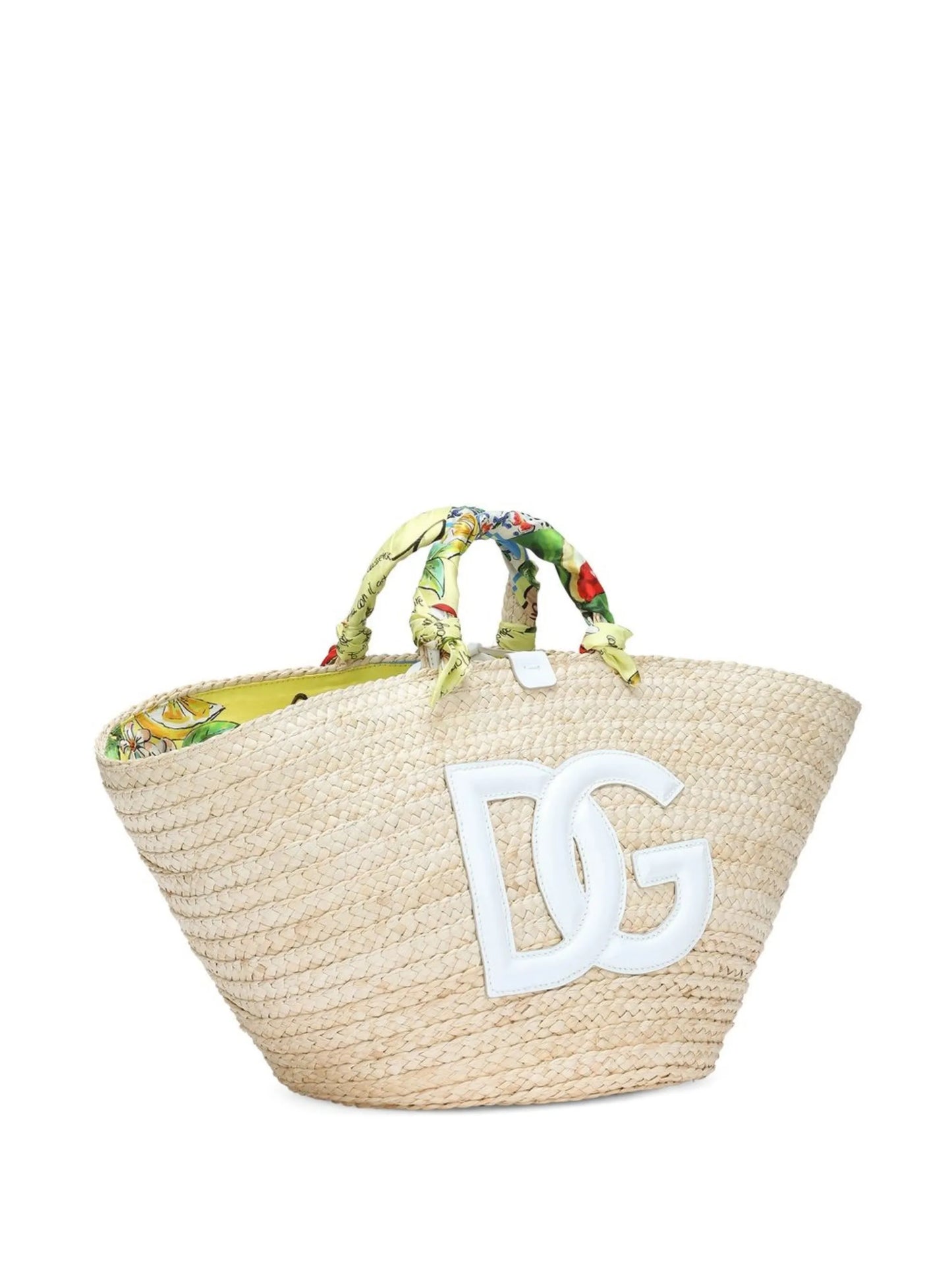 Kendra DG logo straw tote bag