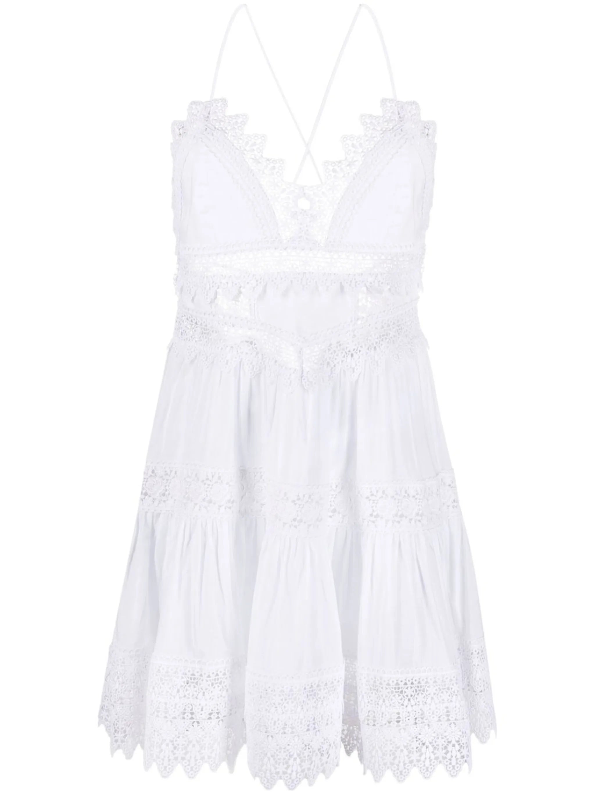 Rachel crochet-trim minidress