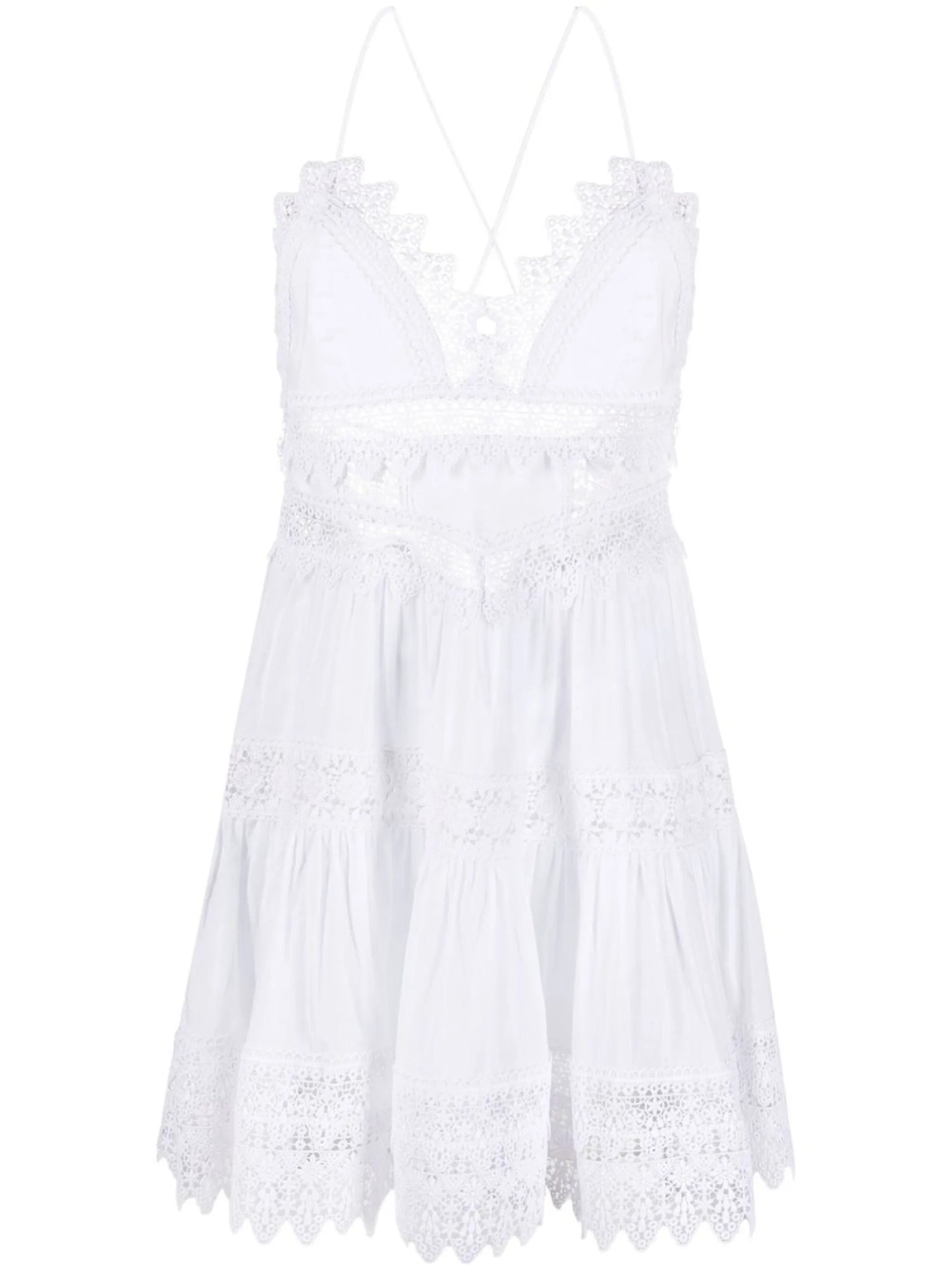 Rachel crochet-trim minidress