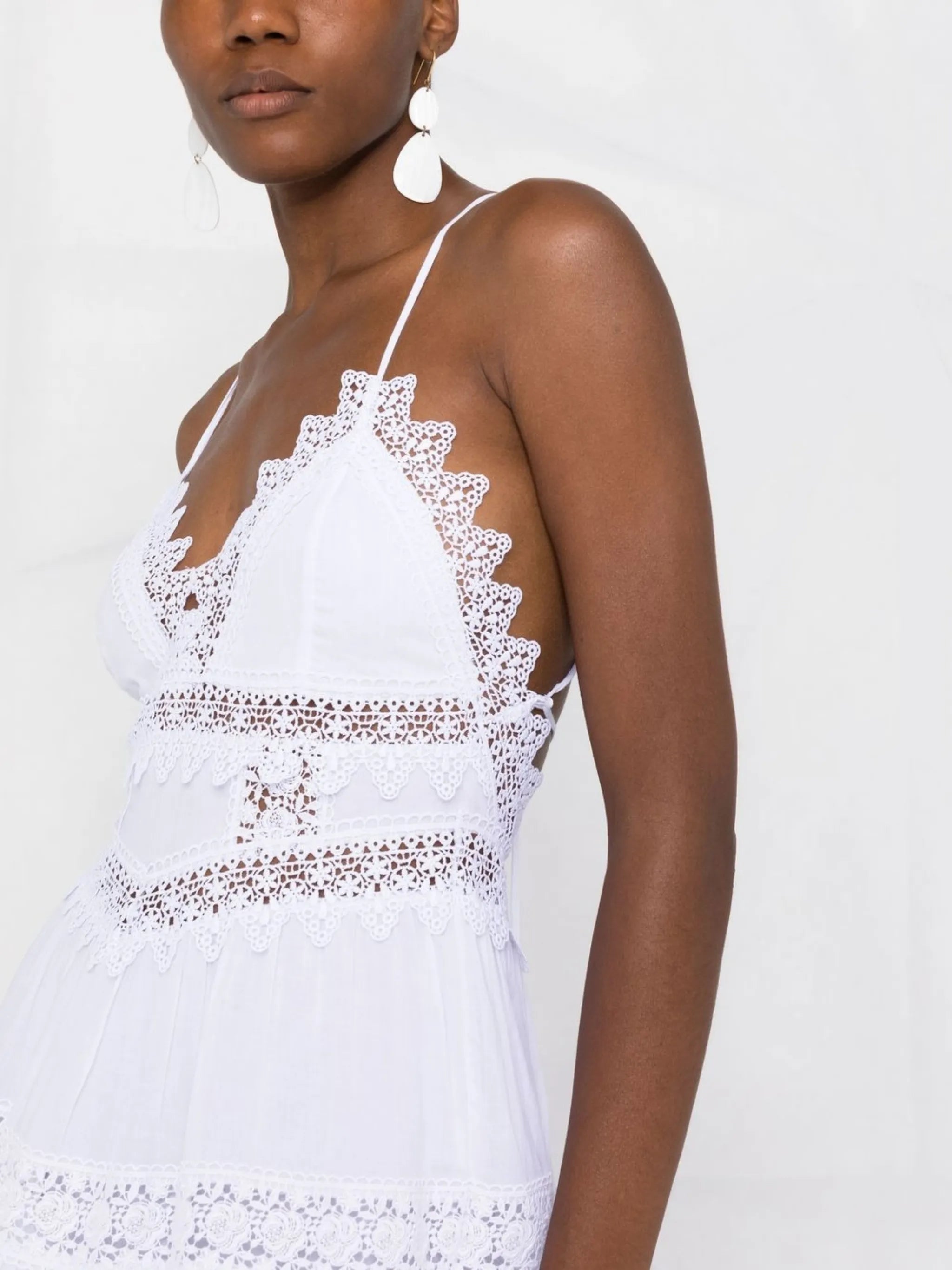 Rachel crochet-trim minidress