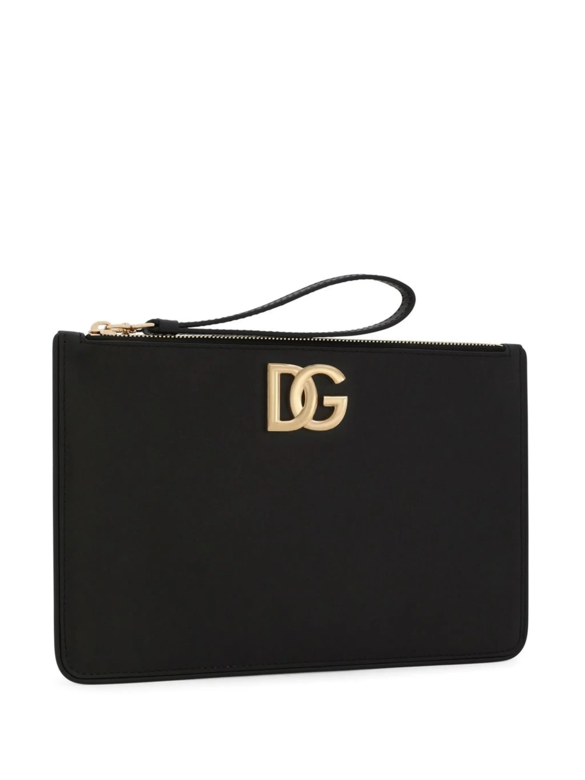 DG-logo leather clutch bag