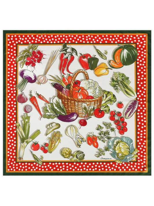 graphic-print silk scarf