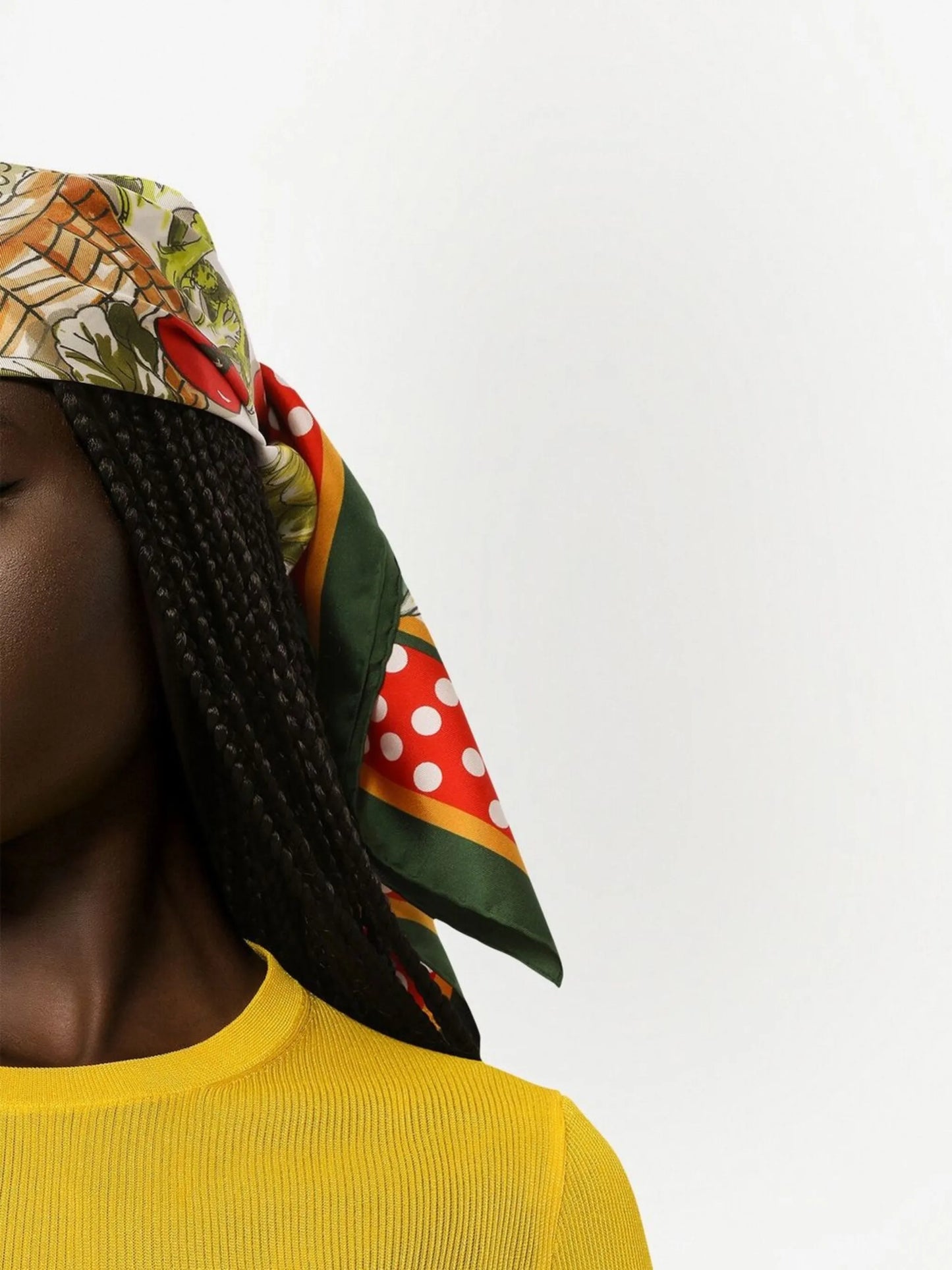 graphic-print silk scarf