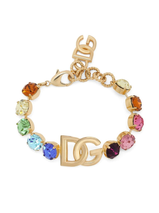 DG-logo rhinestone-embellished bracelet