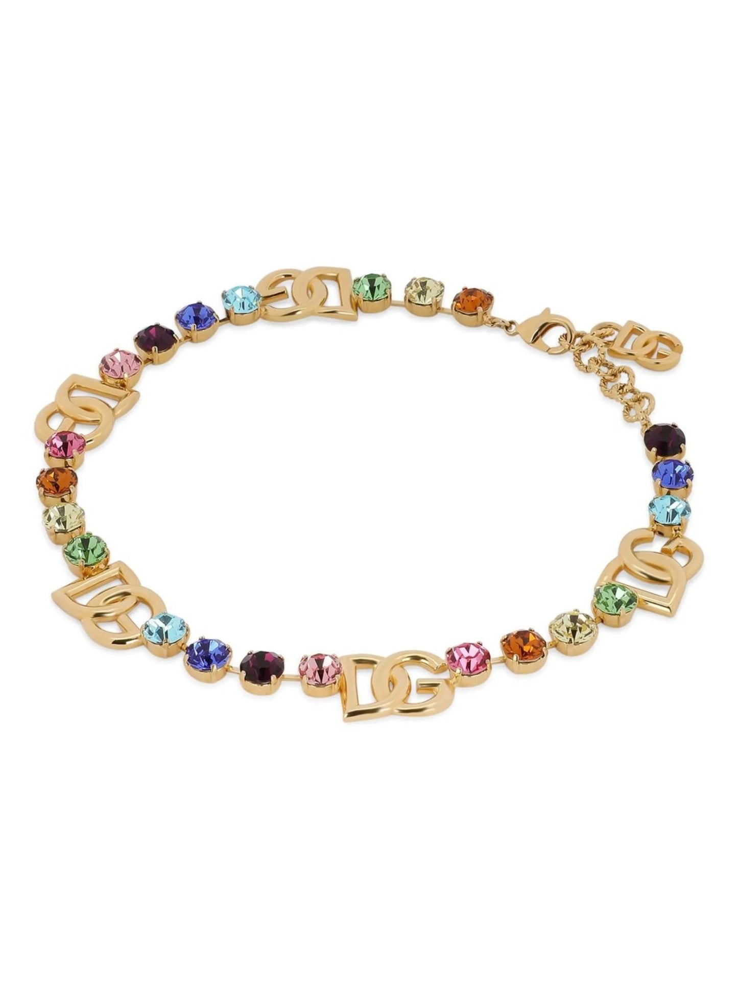 DG-logo rhinestone-embellished necklace