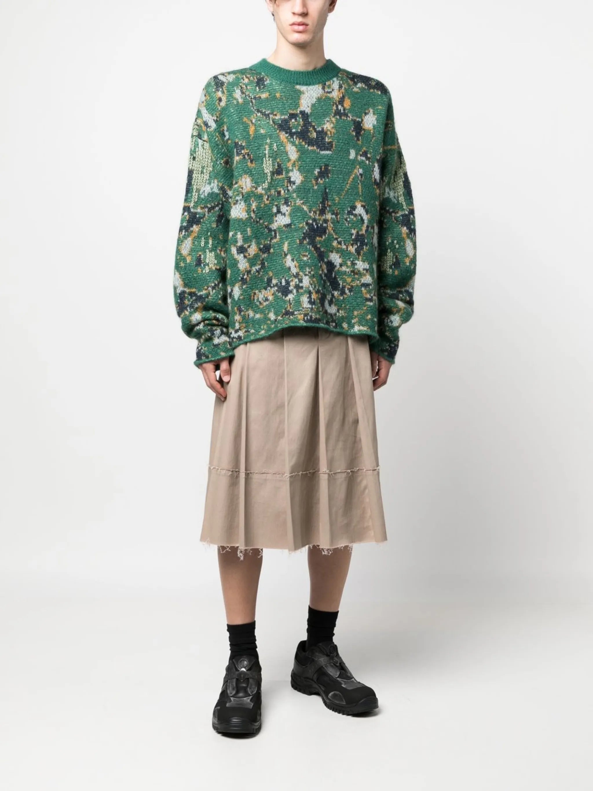 patterned knit jumper