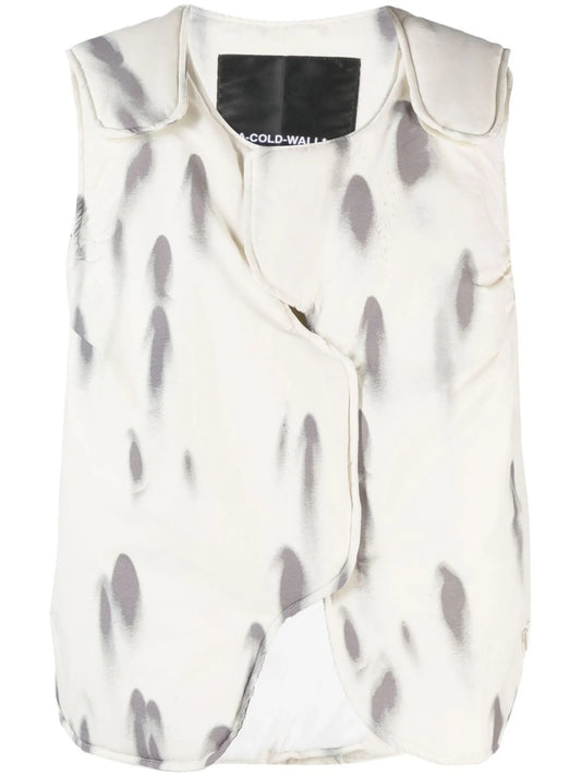 Blur asymmetric padded gilet