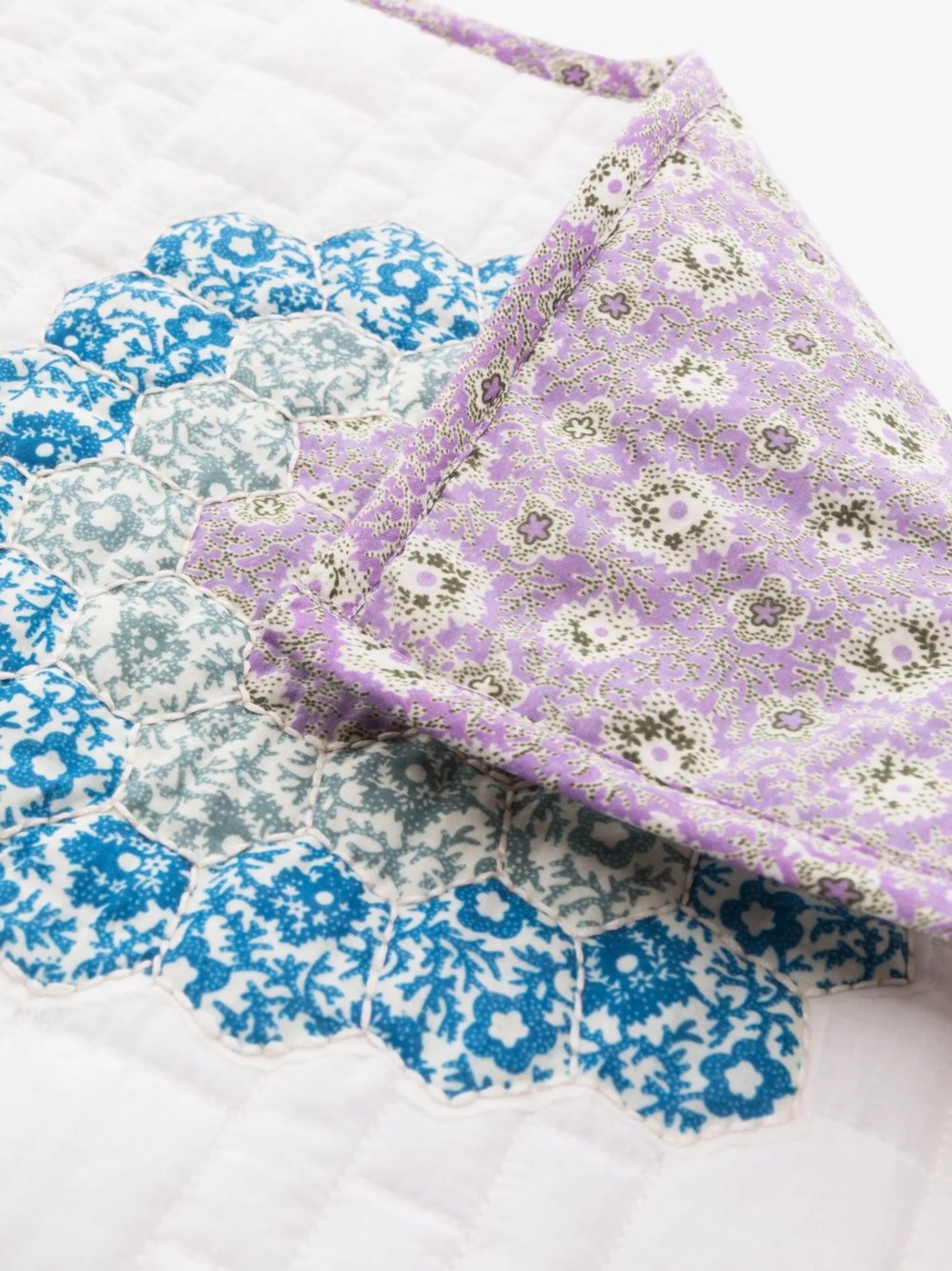 floral-embroidered quilted placemat