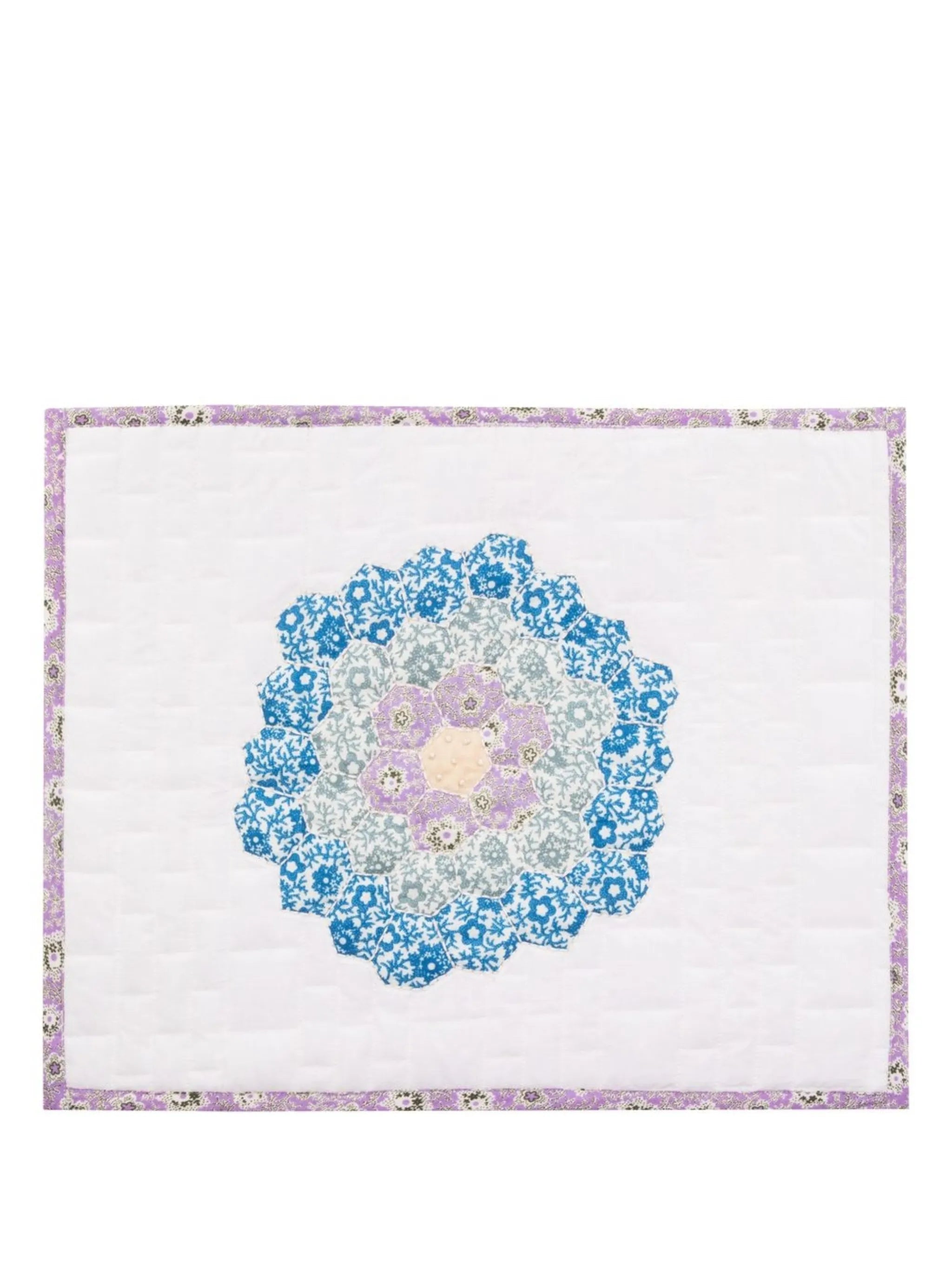 floral-embroidered quilted placemat