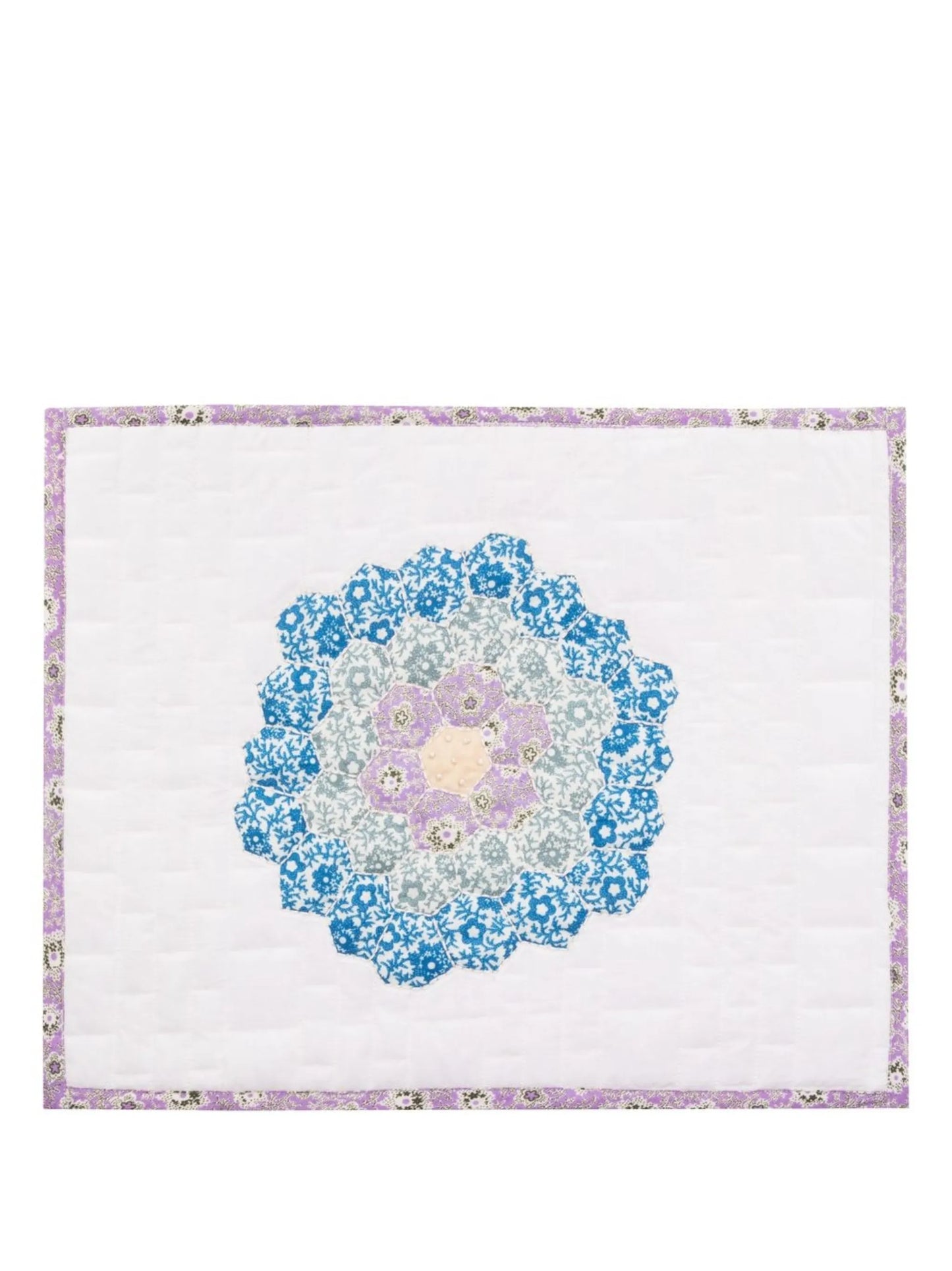 floral-embroidered quilted placemat