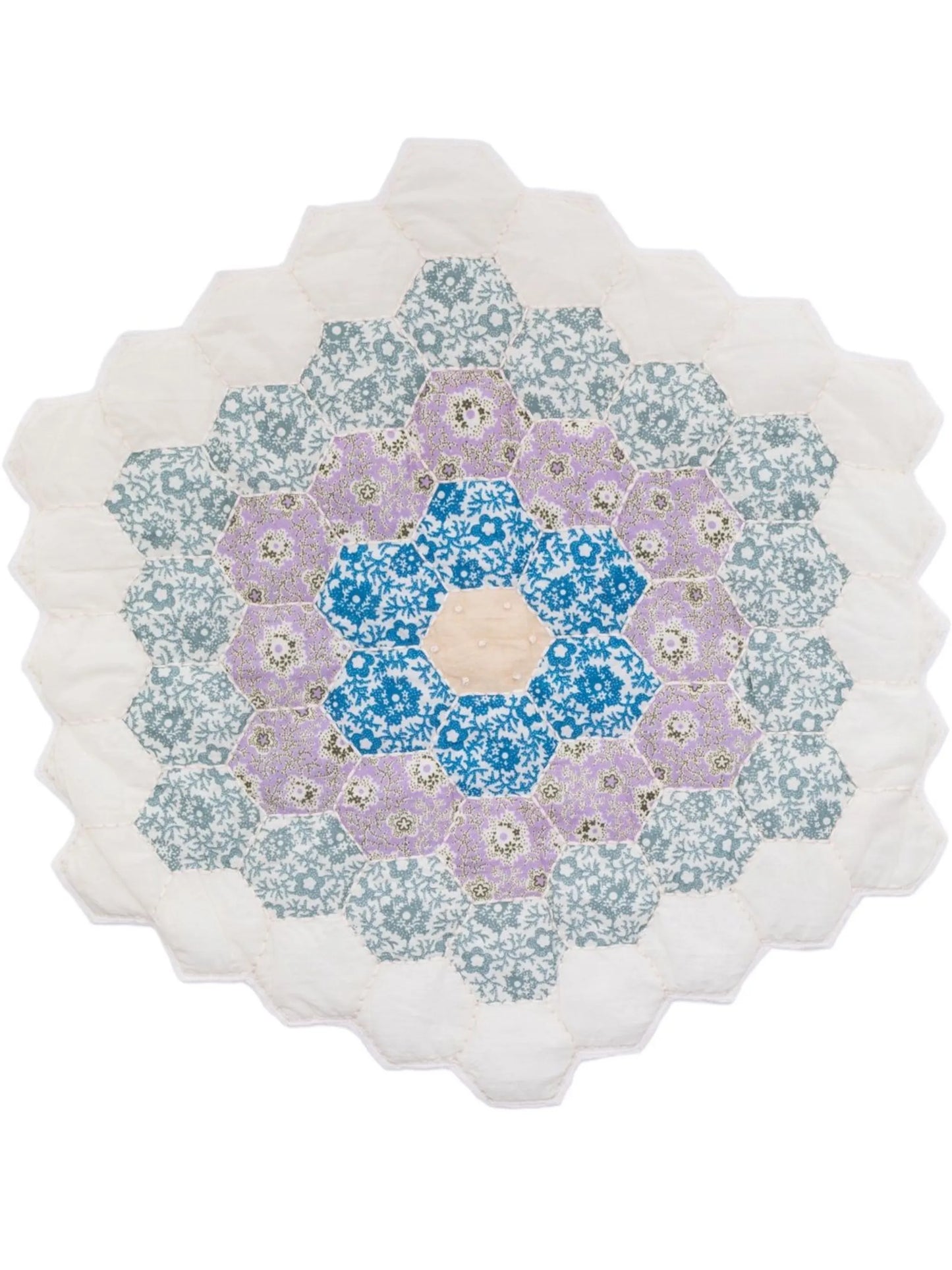 floral-embroidered quilted placemat