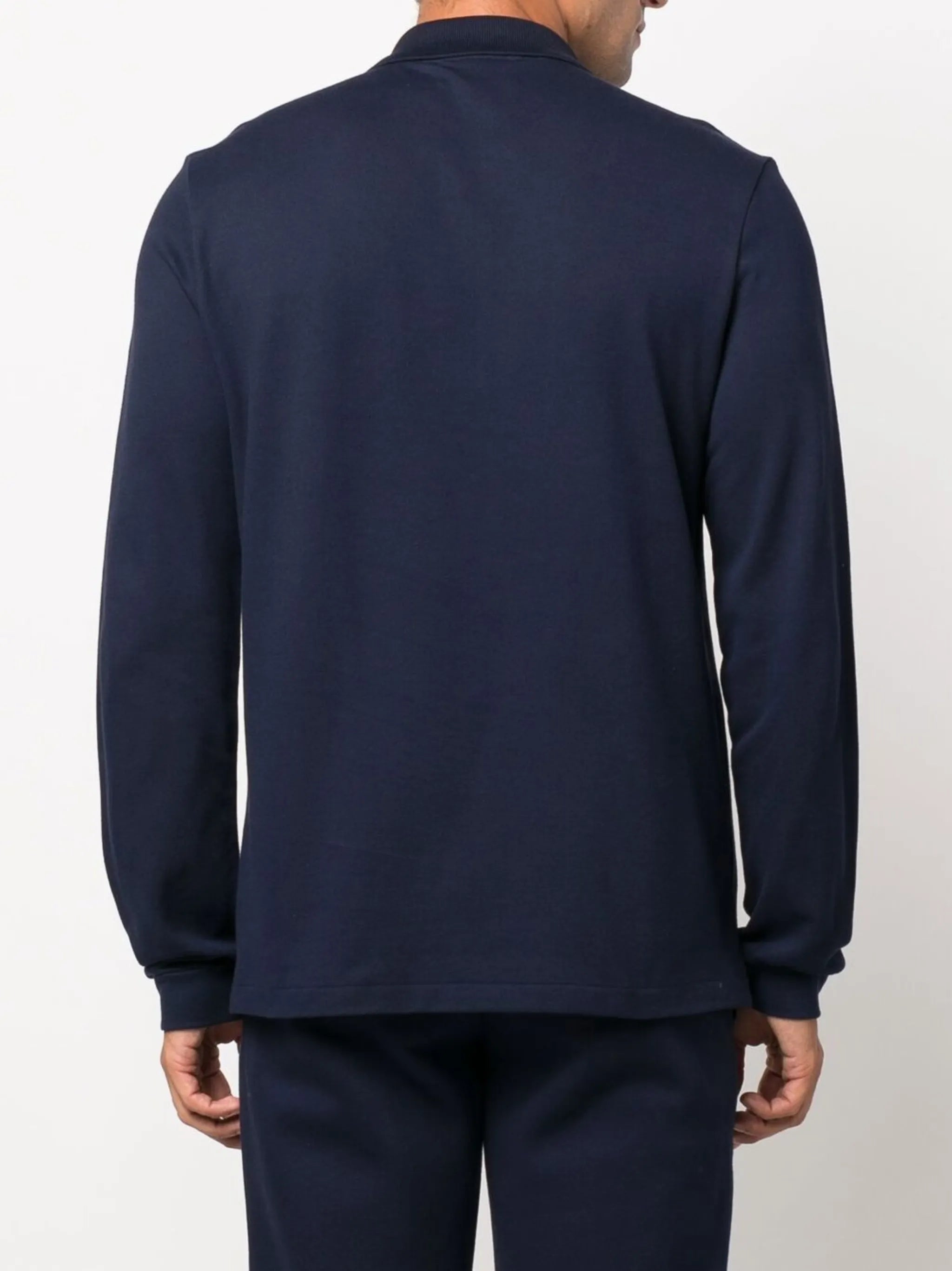 logo-patch long-sleeve polo shirt