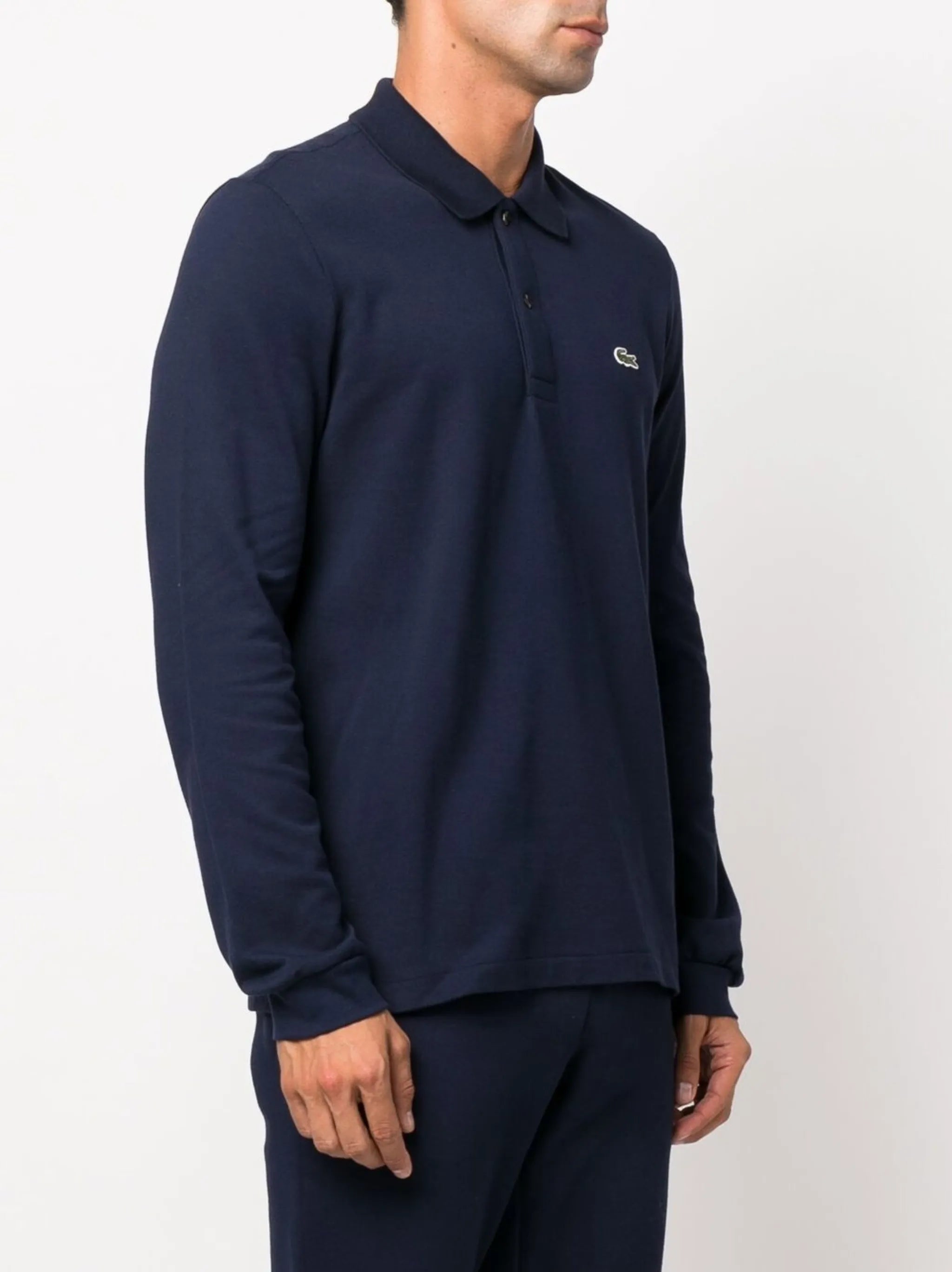 logo-patch long-sleeve polo shirt