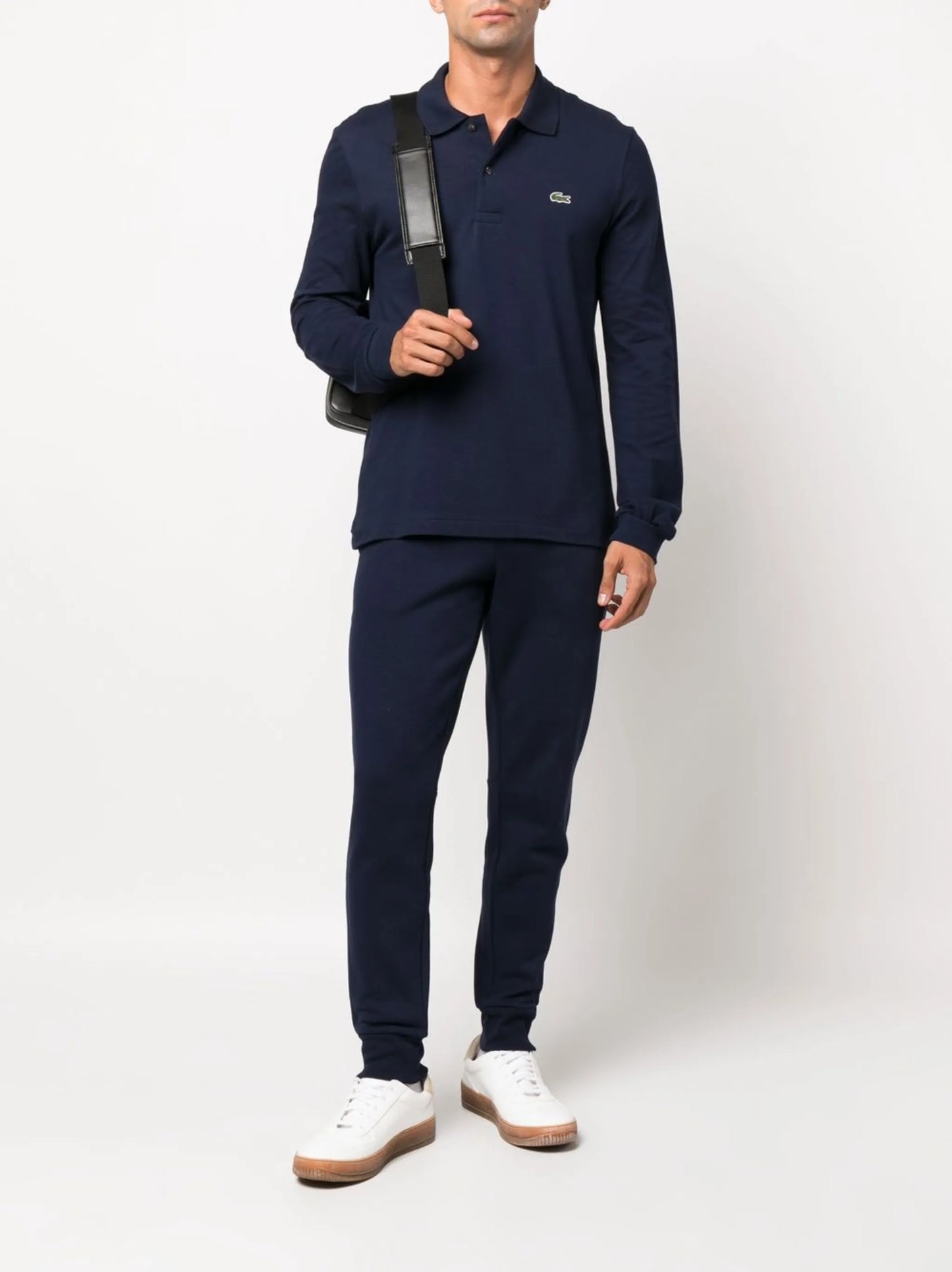 logo-patch long-sleeve polo shirt