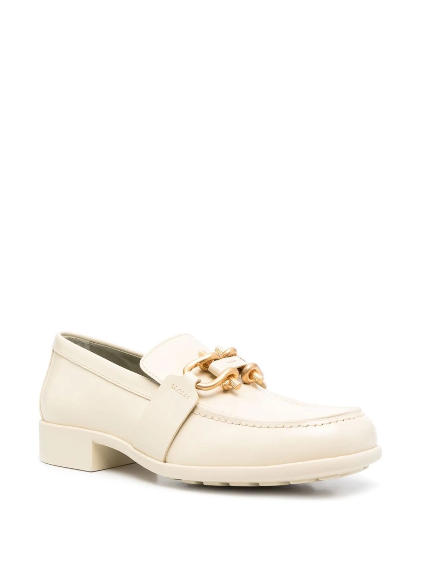 almond-toe leather loafers
